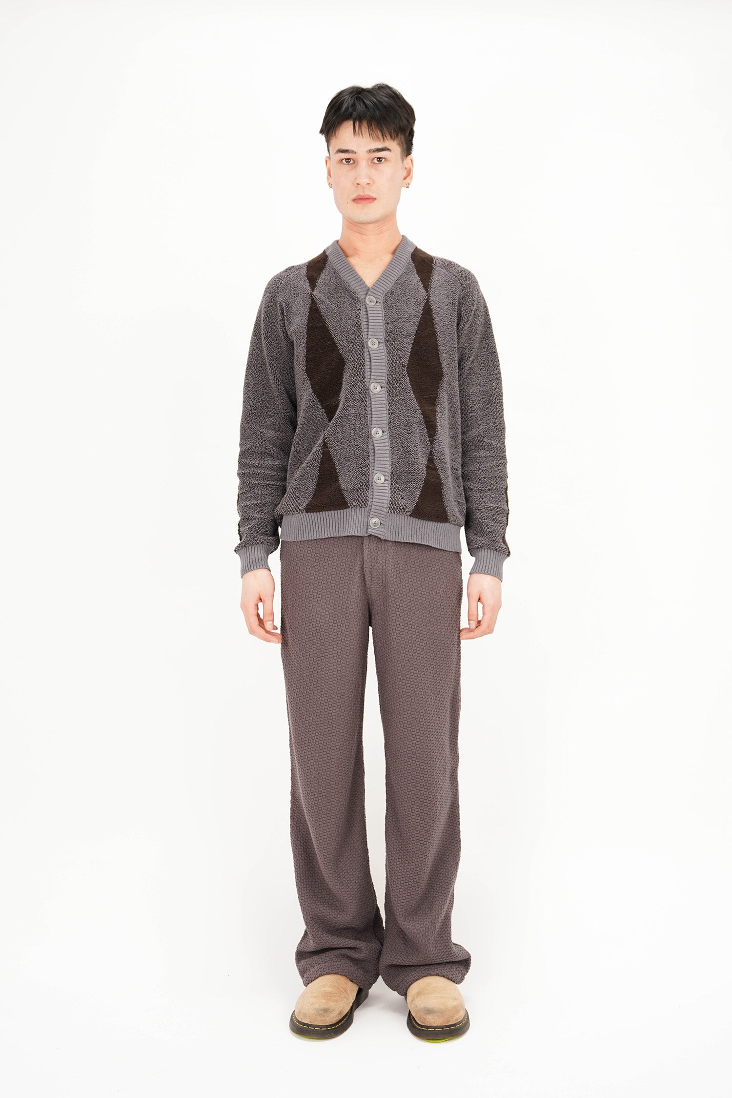 Isa Boulder - Chevron Trousers - Dark Grey