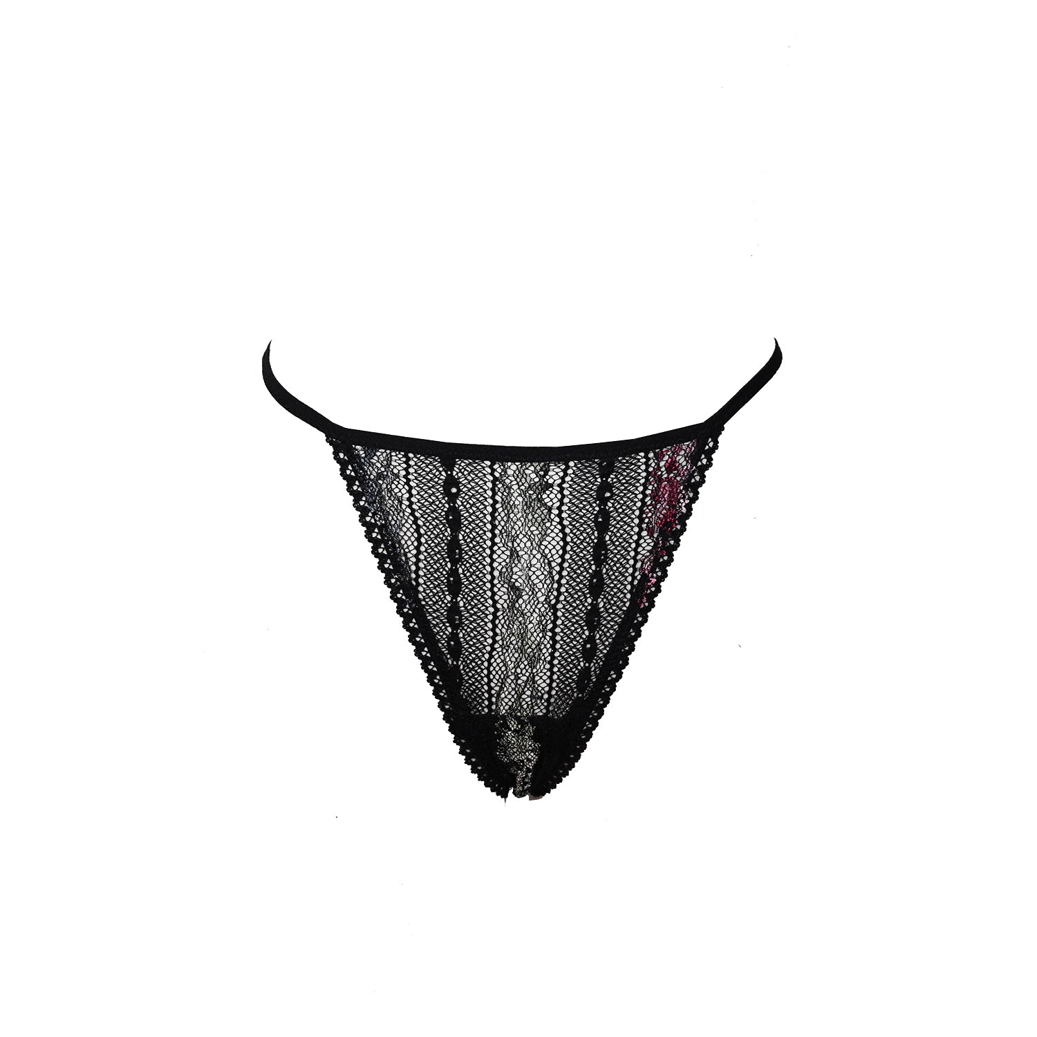 Bizarre - Lace Thong - Black/Metallic