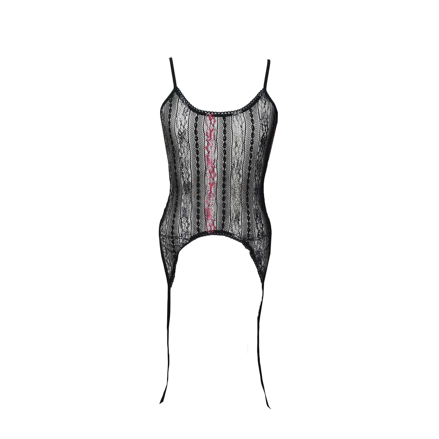 Bizarre - Tricolour Lace Singlet - Black/Metallic