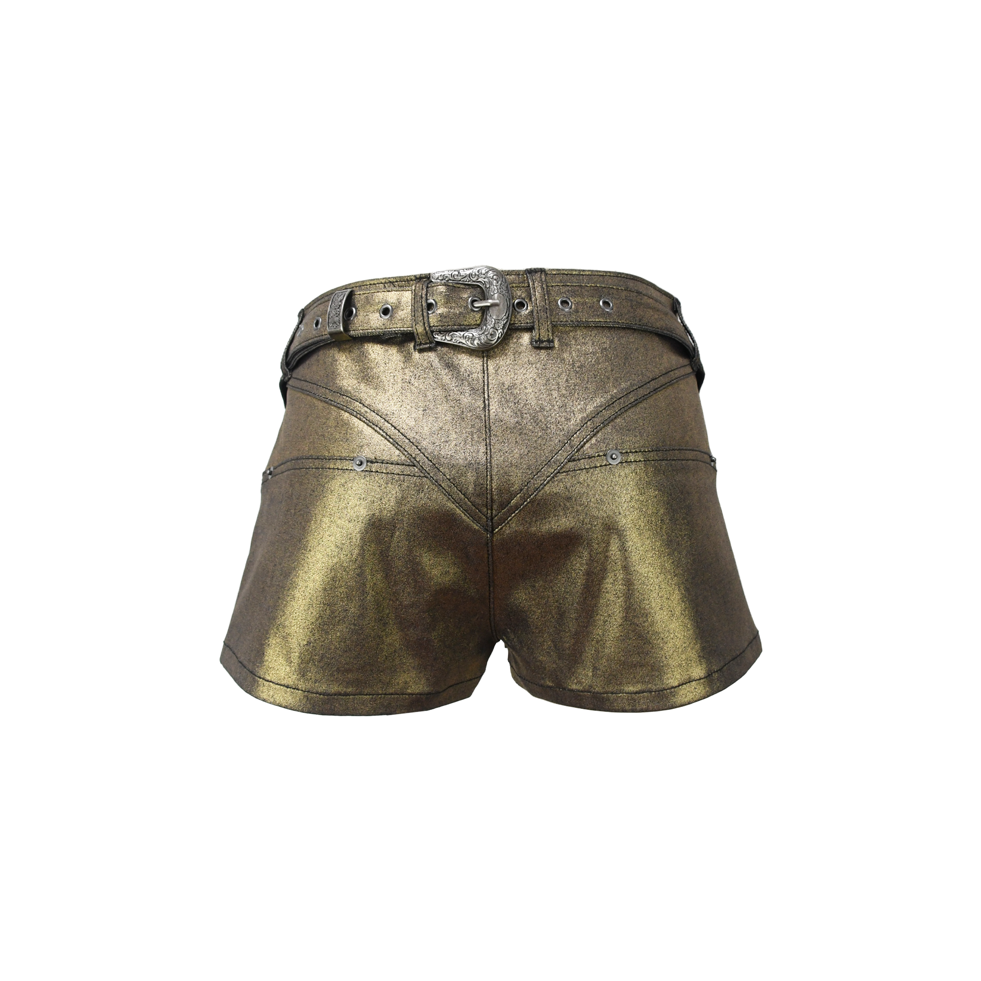 KAHE - Back Buckle Mini Shorts - Gold