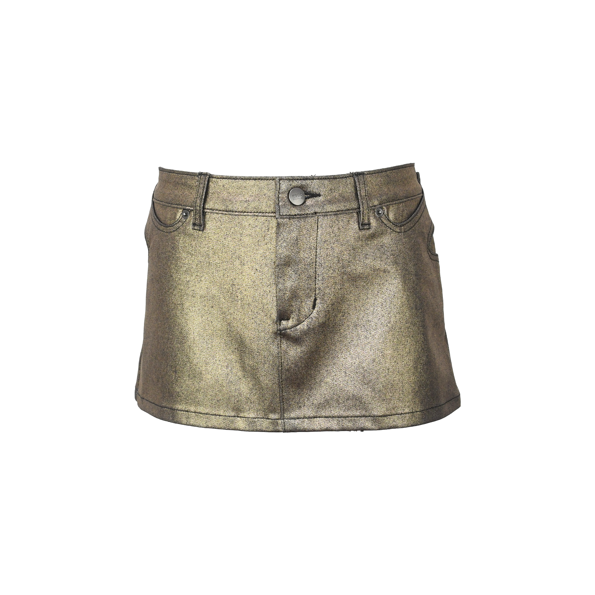 KAHE - Back Buckle Mini Skirt - Gold