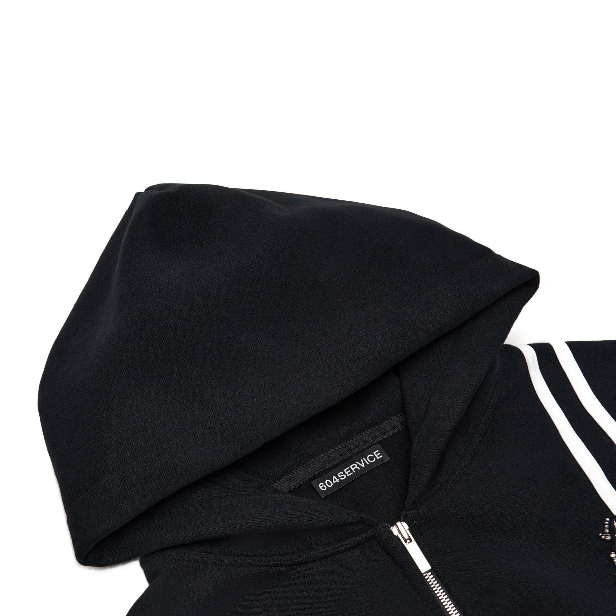 604SERVICE - Beaded School Track Hoodie - Black