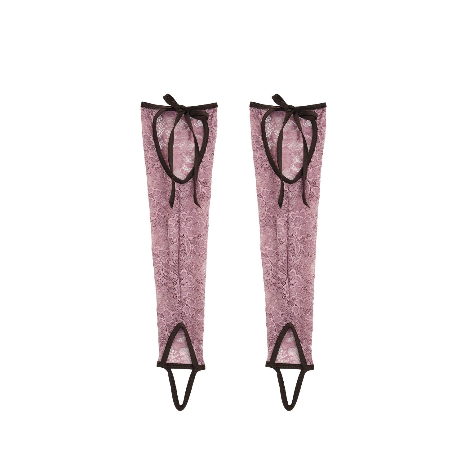 Bizarre - Lace Tie Up Stocking - Petal Plum