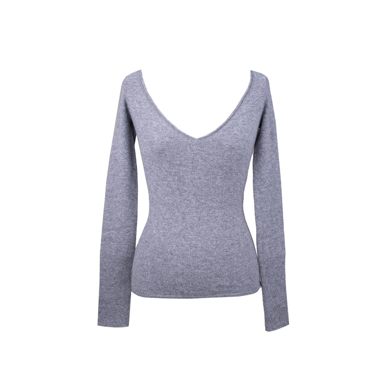 Be Right Back - Retired Cheerleader V-Neck Knit - Mid Grey