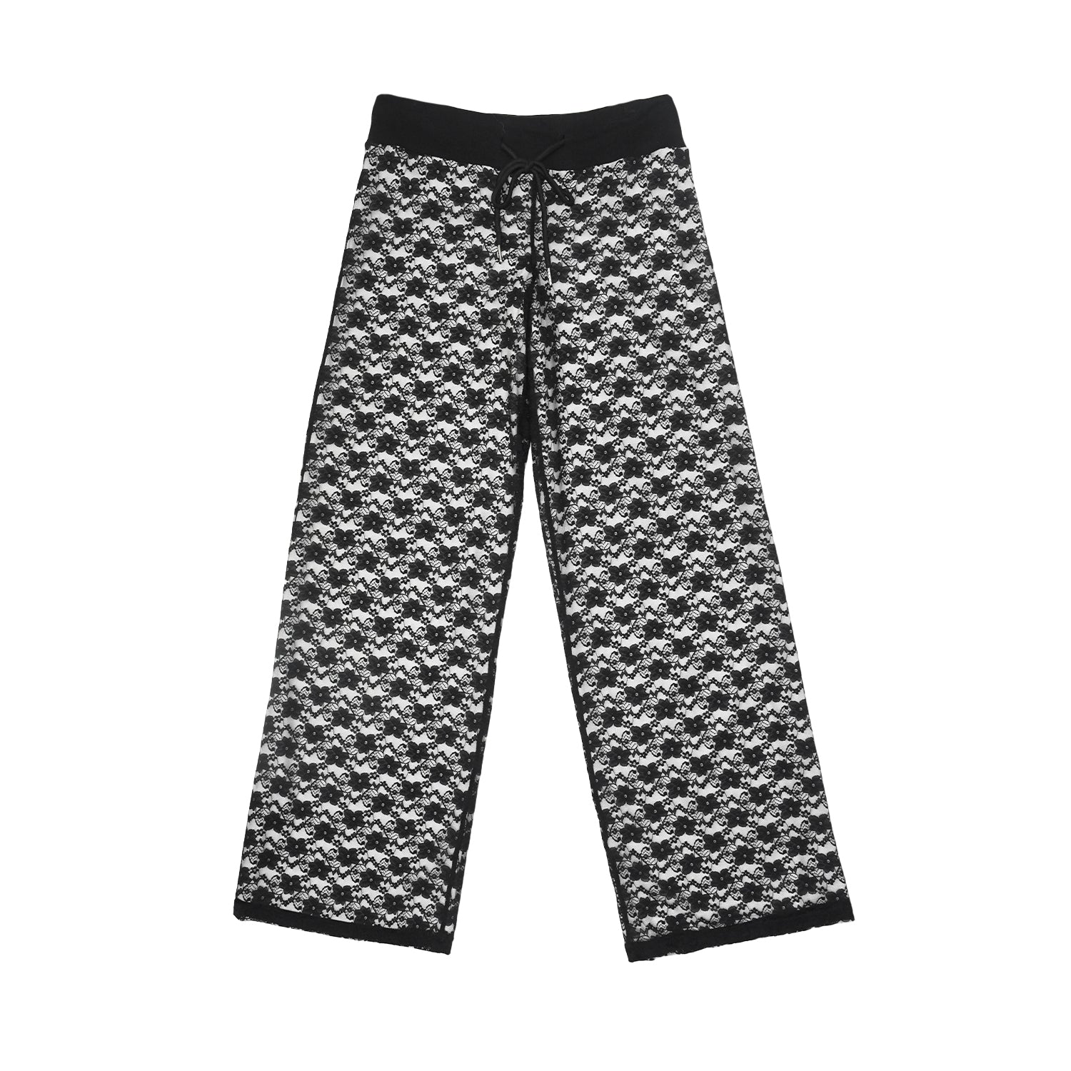 Be Right Back - Lace Track Pants - White/Black