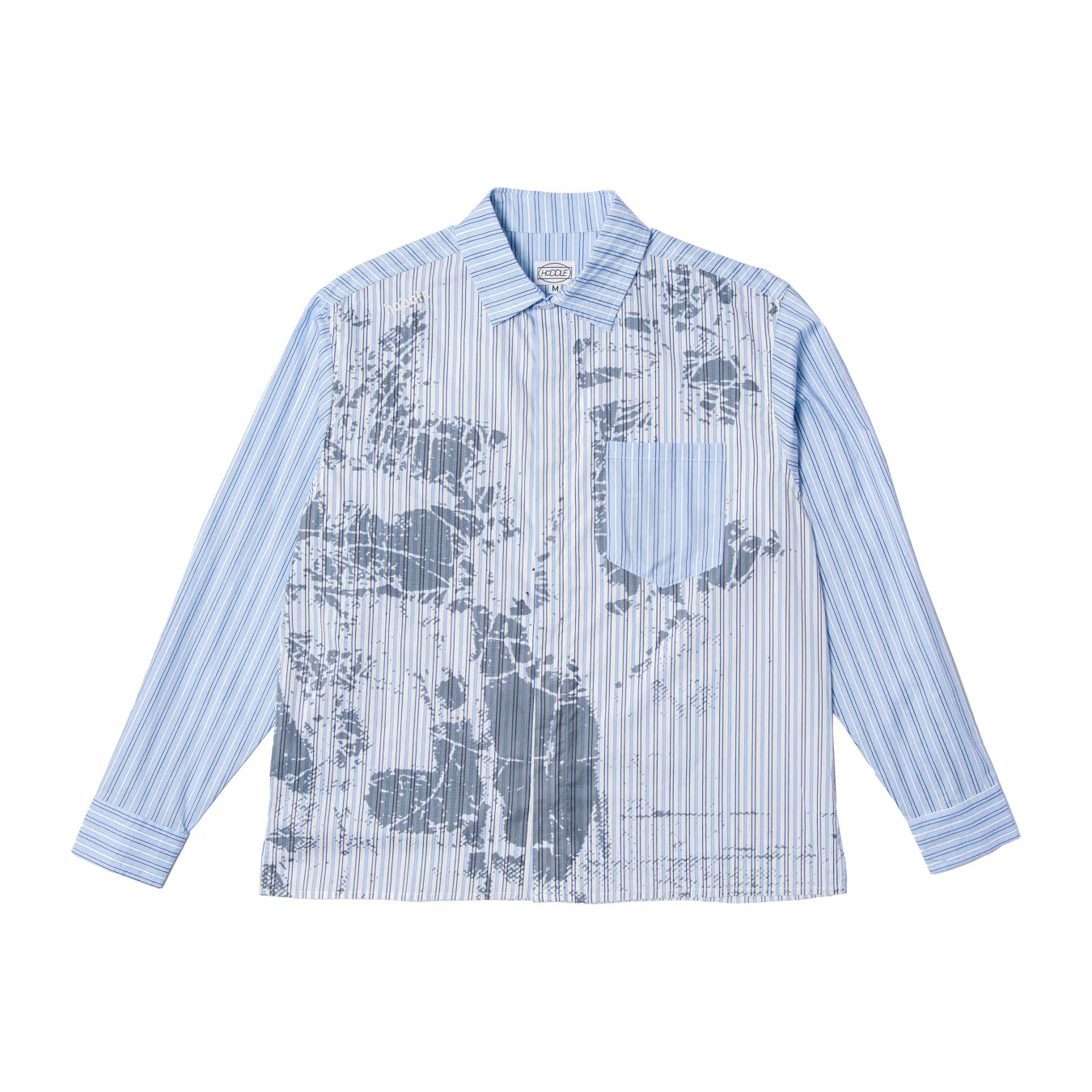 HODDLE - Concrete Oxford Shirt - Contrast Stripe