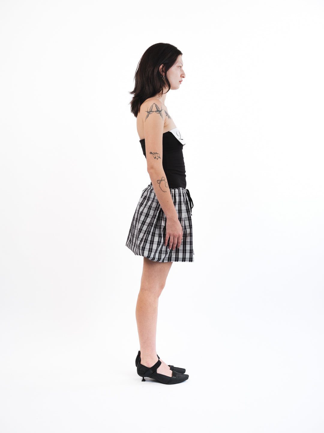 Urte Kat - Lucky Girl Tube Dress - Black/Checkered