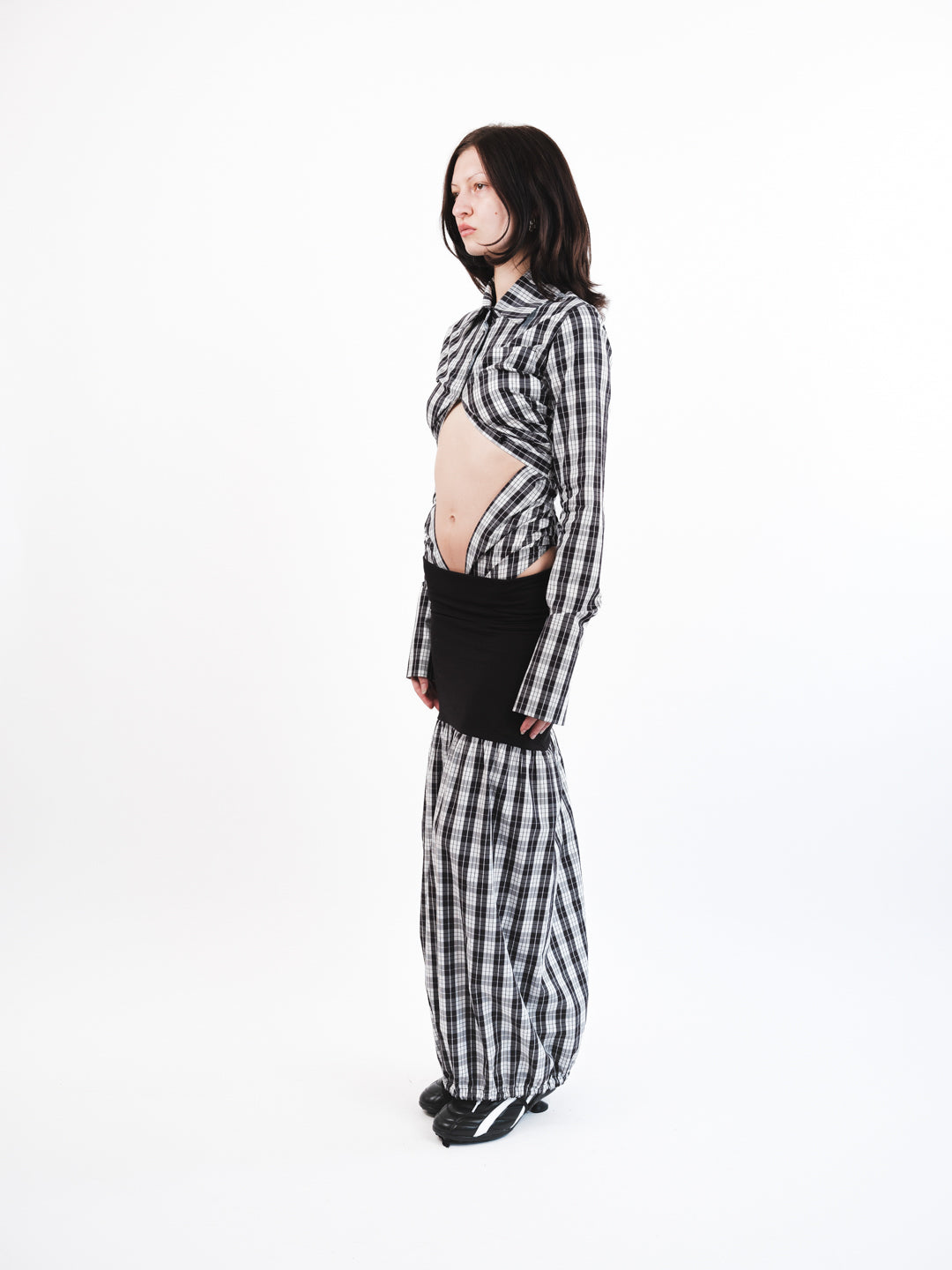 Urte Kat - Draped Shirt - Checkered