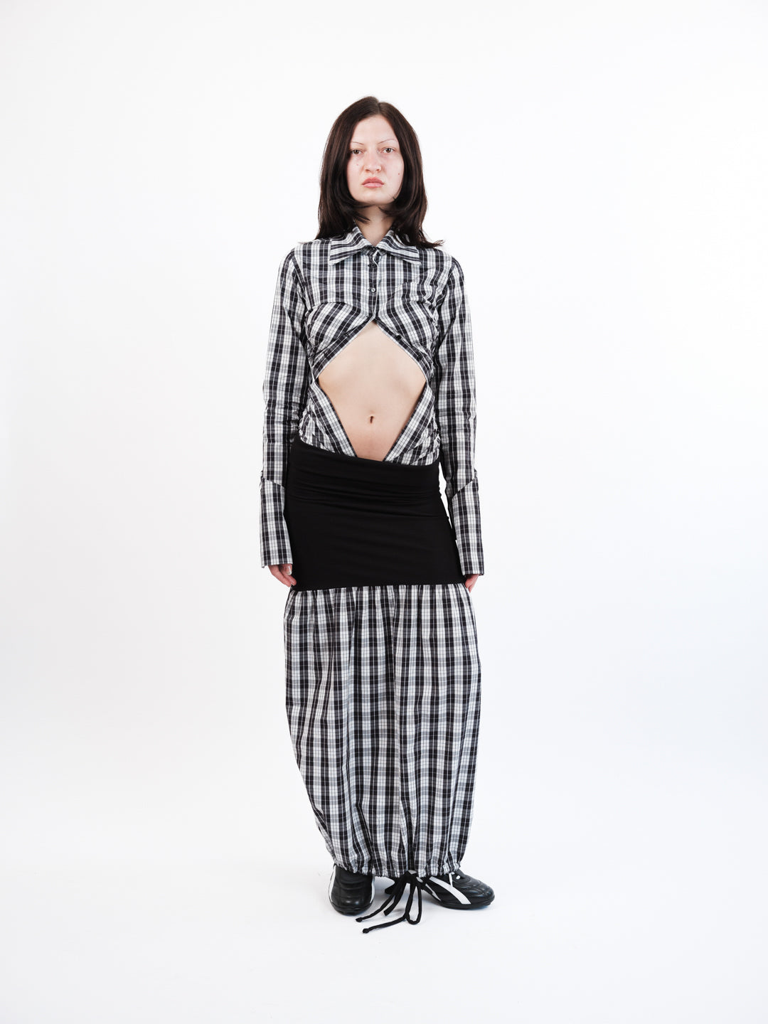 Urte Kat - Draped Shirt - Checkered
