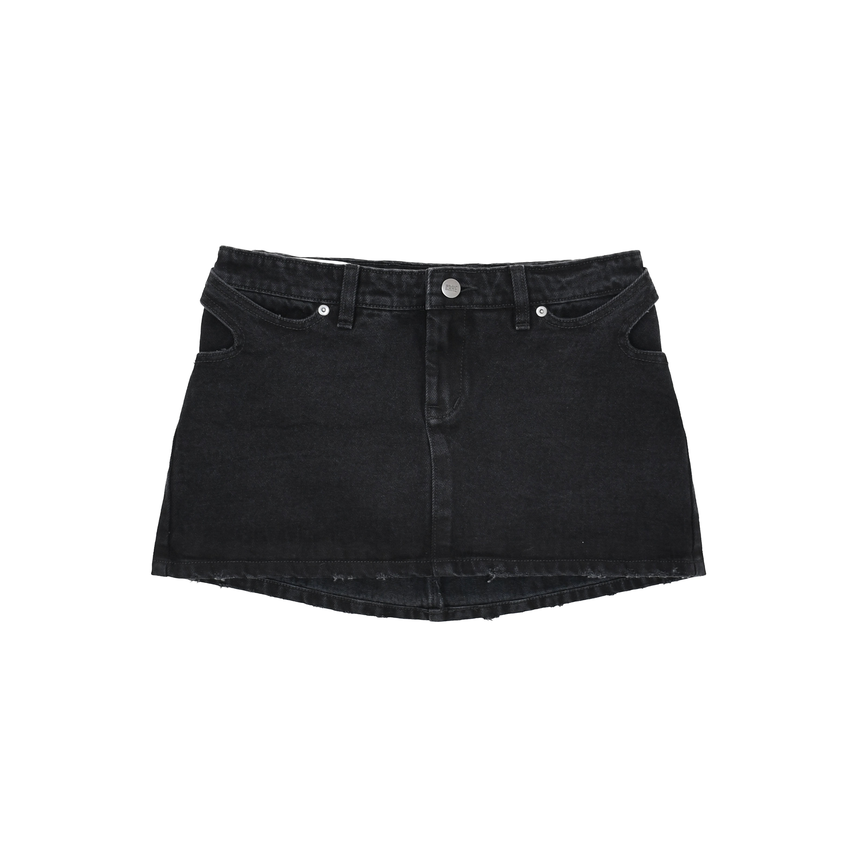 Kahe - Back Buckle Mini Skirt - Black