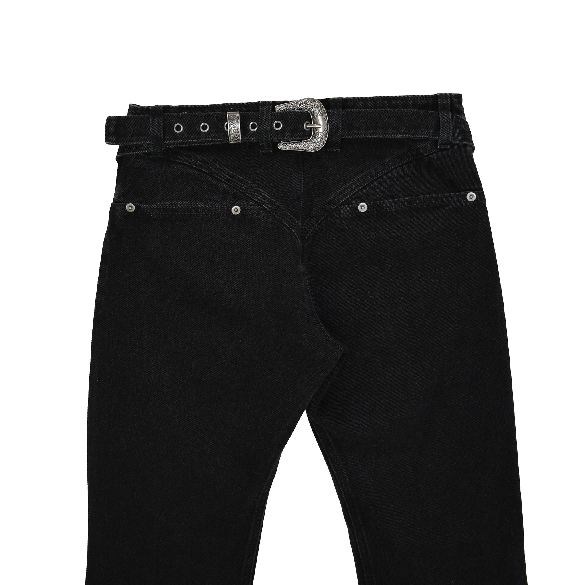 KAHE - Back Buckle Boot Cut Jean - Black