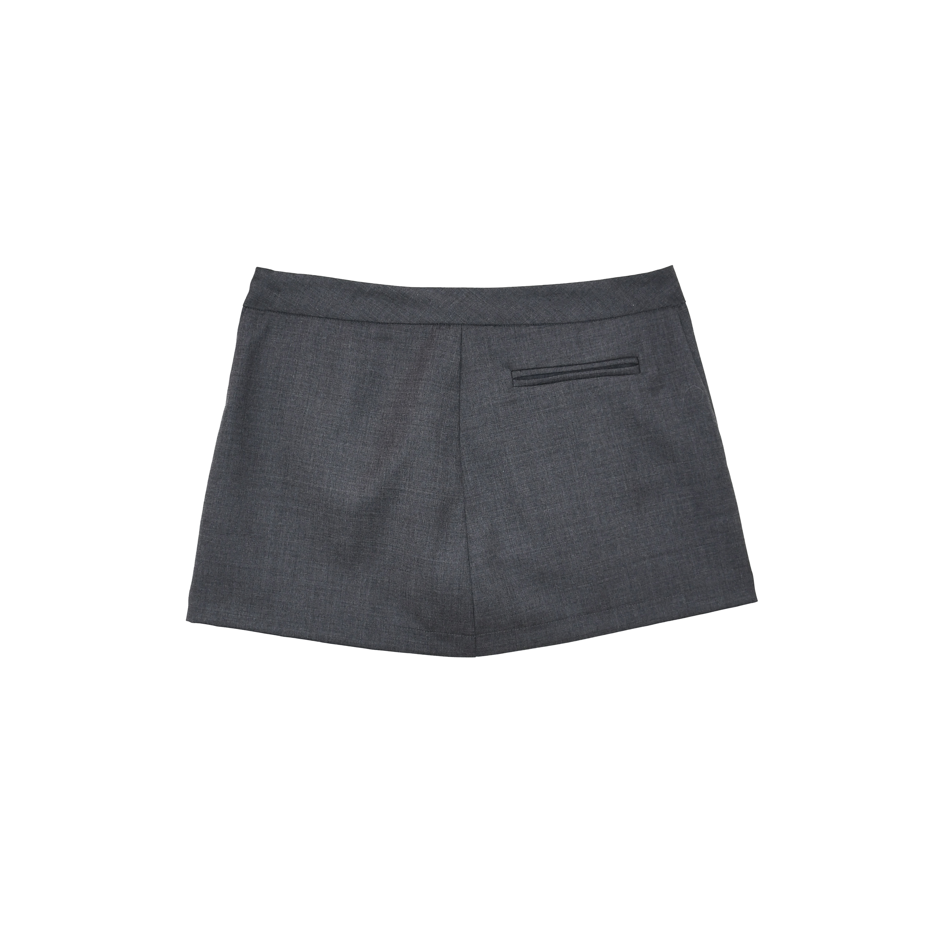 【Anyone more】Tunt grey mini skirt pants The FIX Women's Grey Melange Mini Skirt with Belt & Button