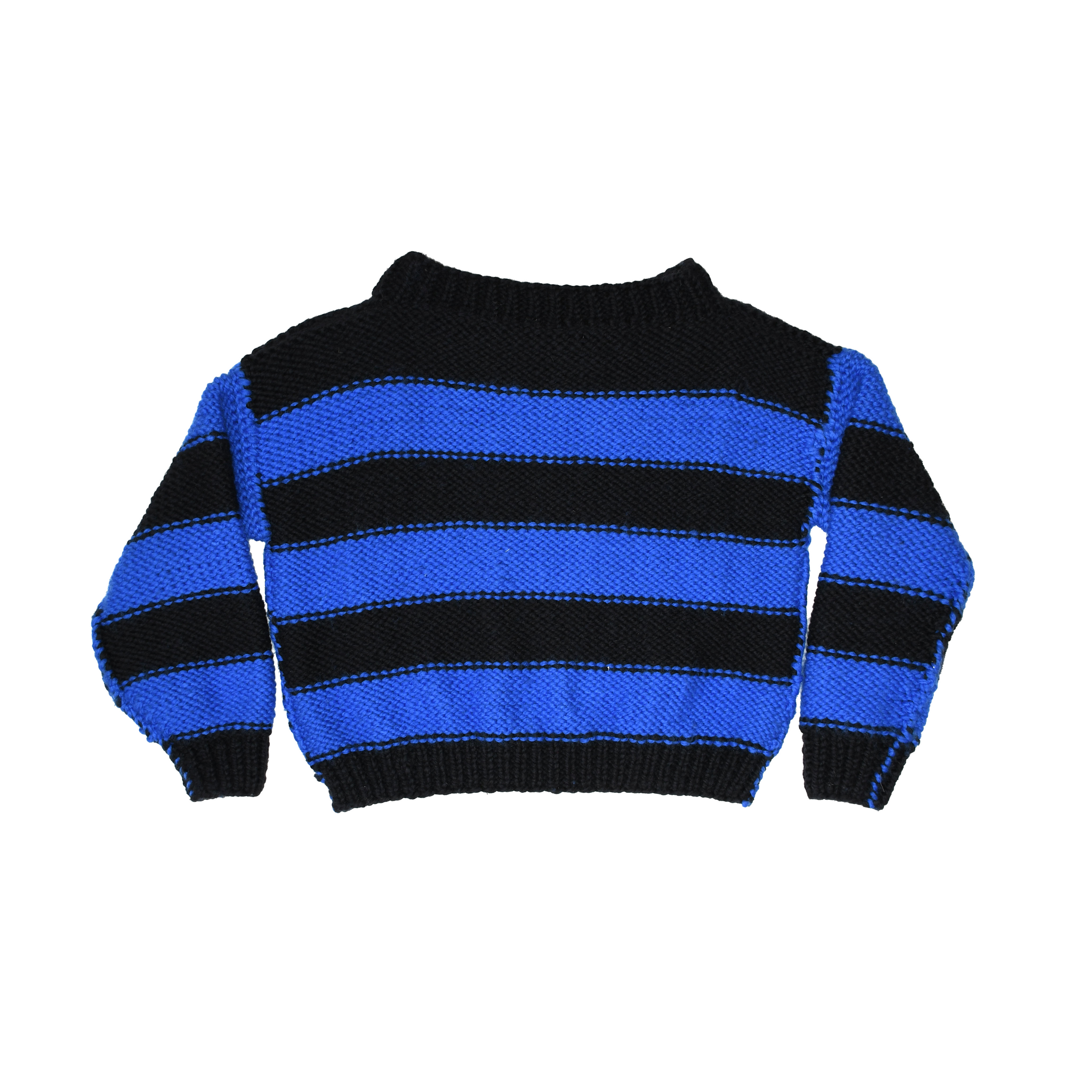 Frisson Knits - Deconstructed Black & Blue Sweater