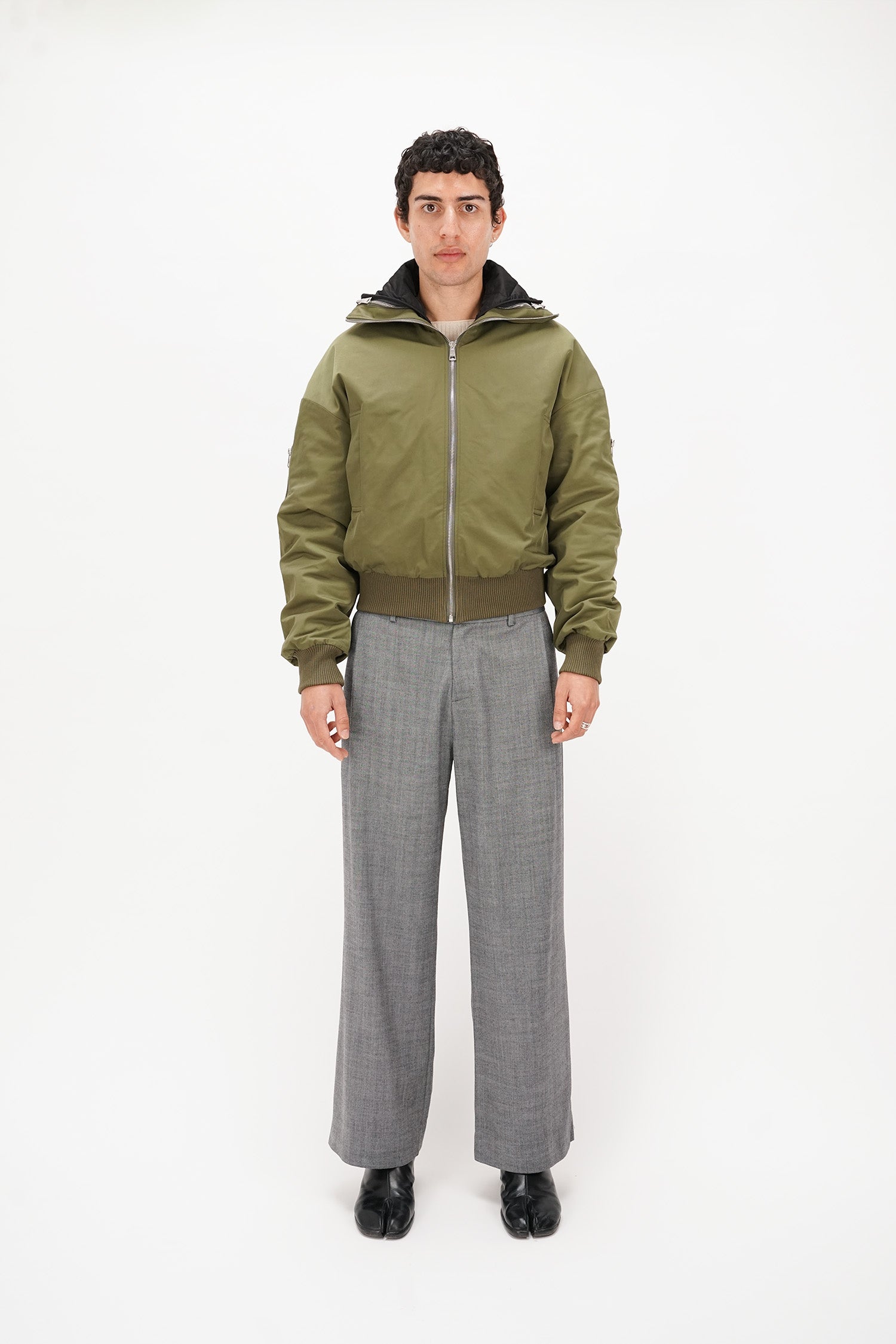 Wynn Hamlyn - Double Layer Quilted Bomber Jacket - Khaki