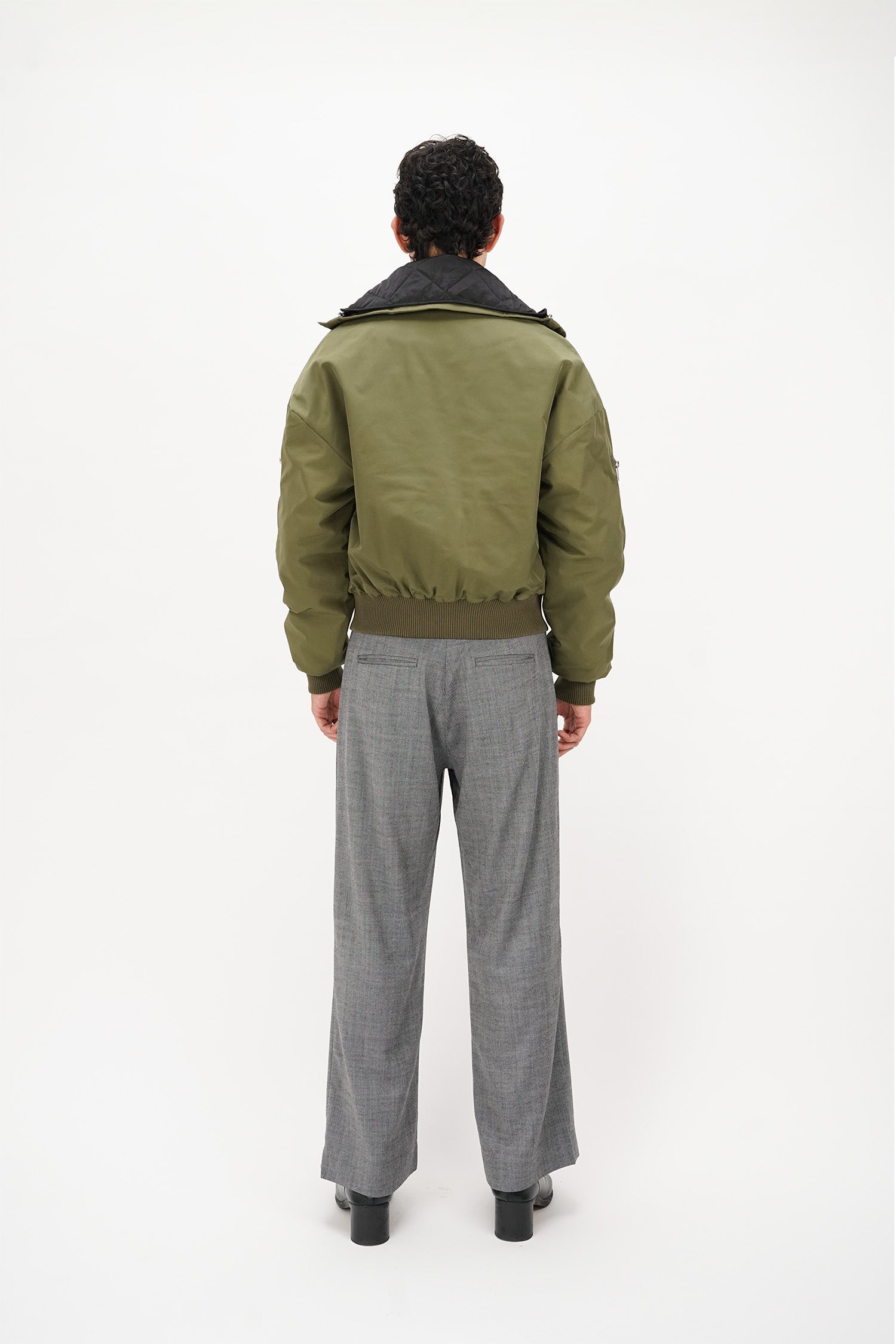 Wynn Hamlyn - Double Layer Quilted Bomber Jacket - Khaki