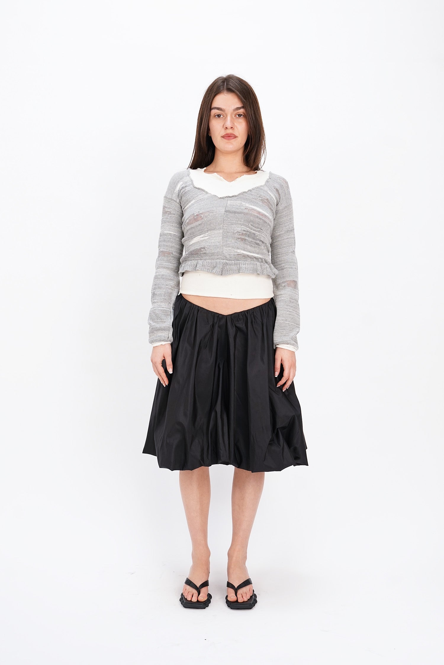 RTAMA - Cardi - Grey & White