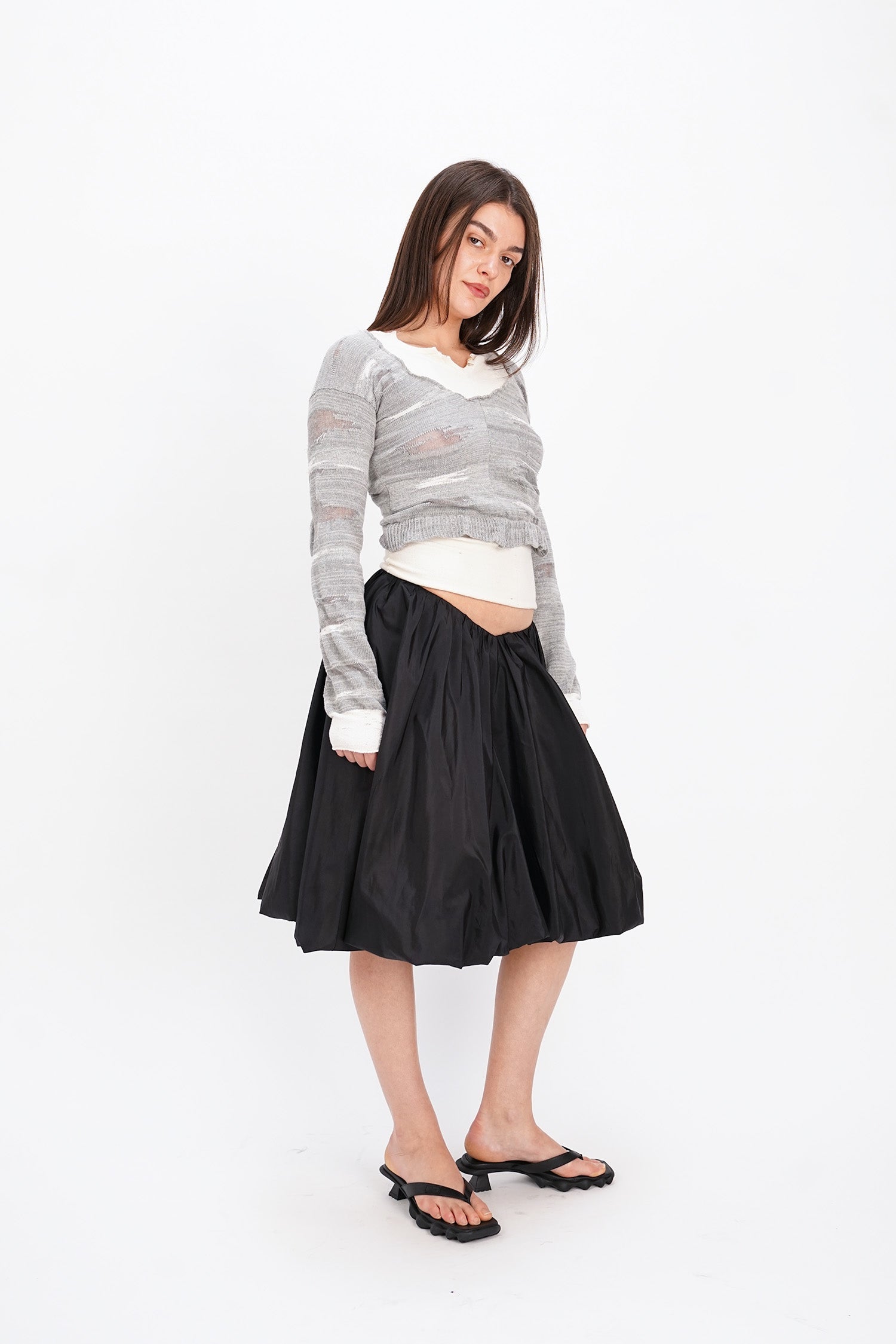 RTAMA - Cardi - Grey & White