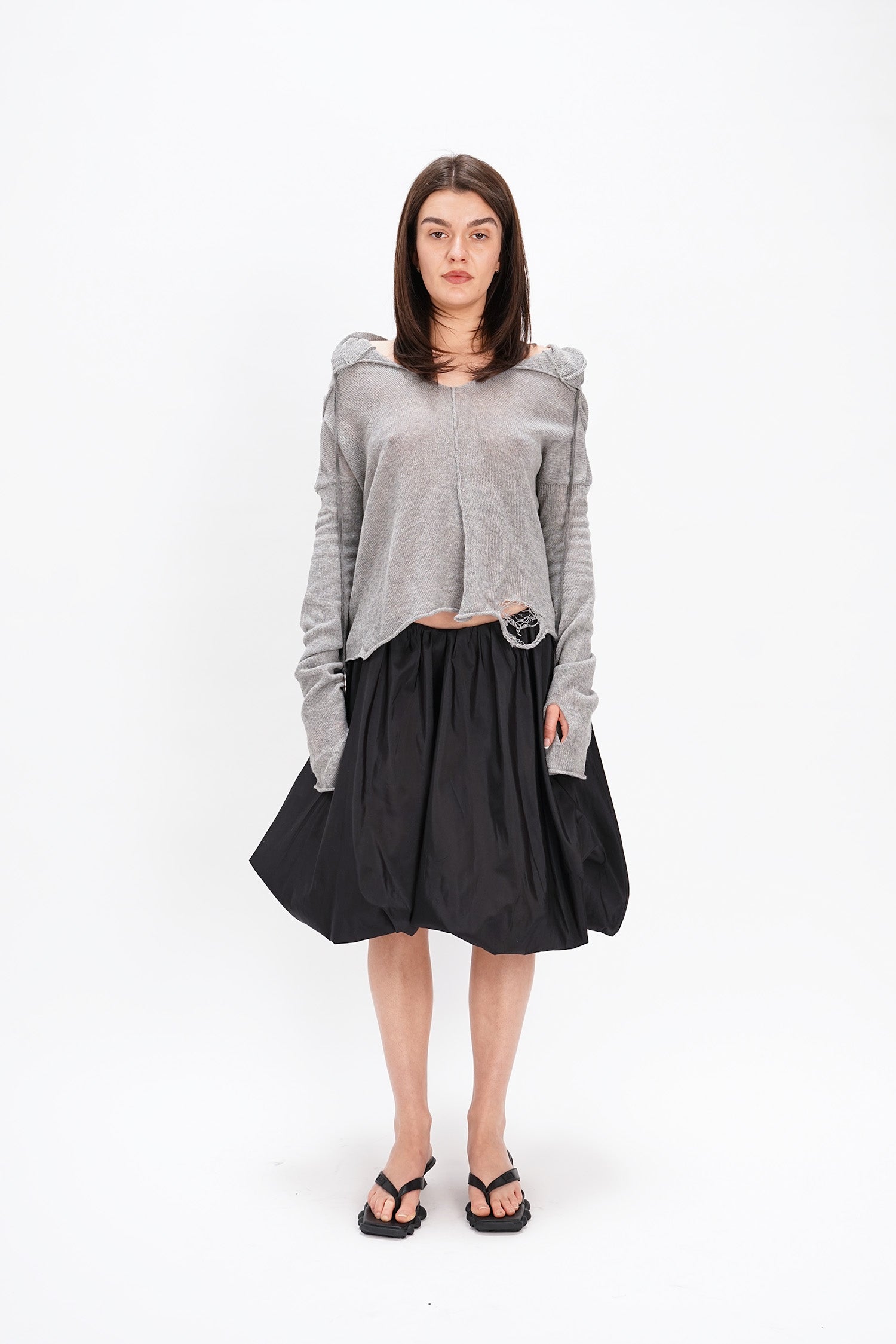 RTAMA - Plain Sweater - Grey