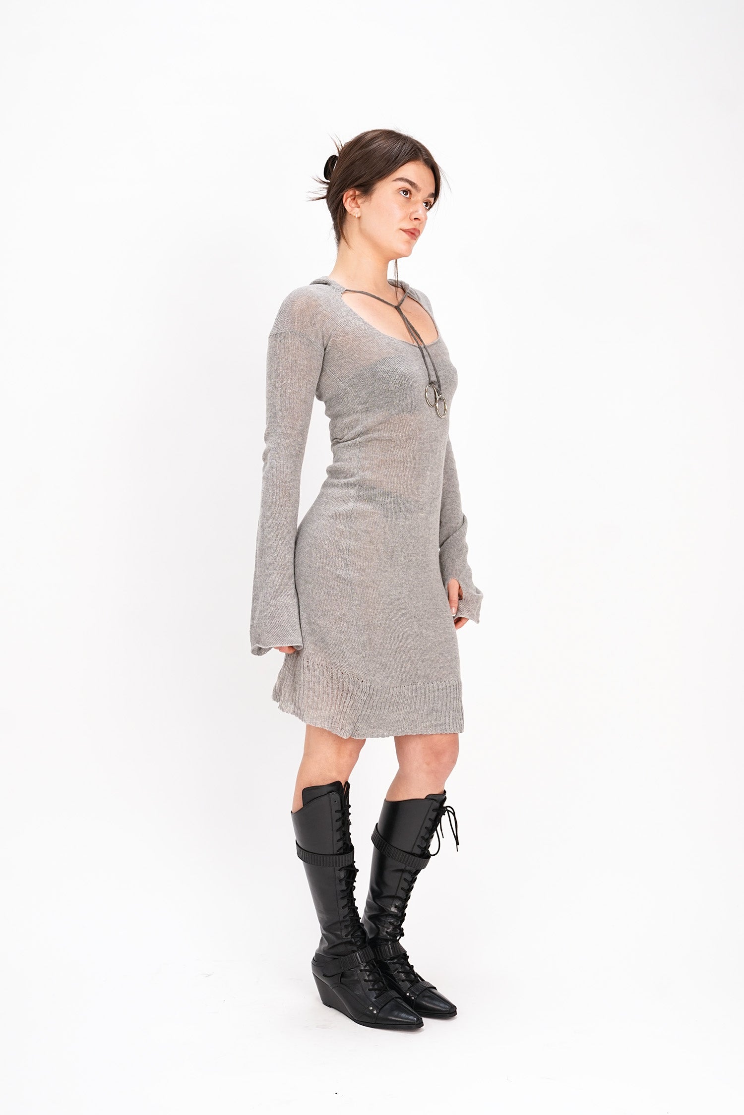 RTAMA - Hooded Dress - Grey