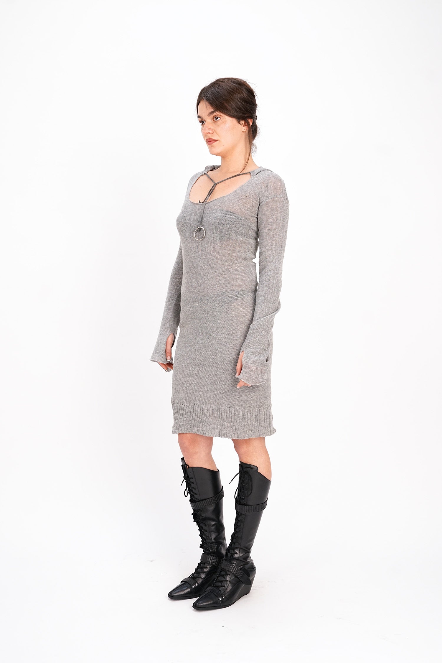 RTAMA - Hooded Dress - Grey