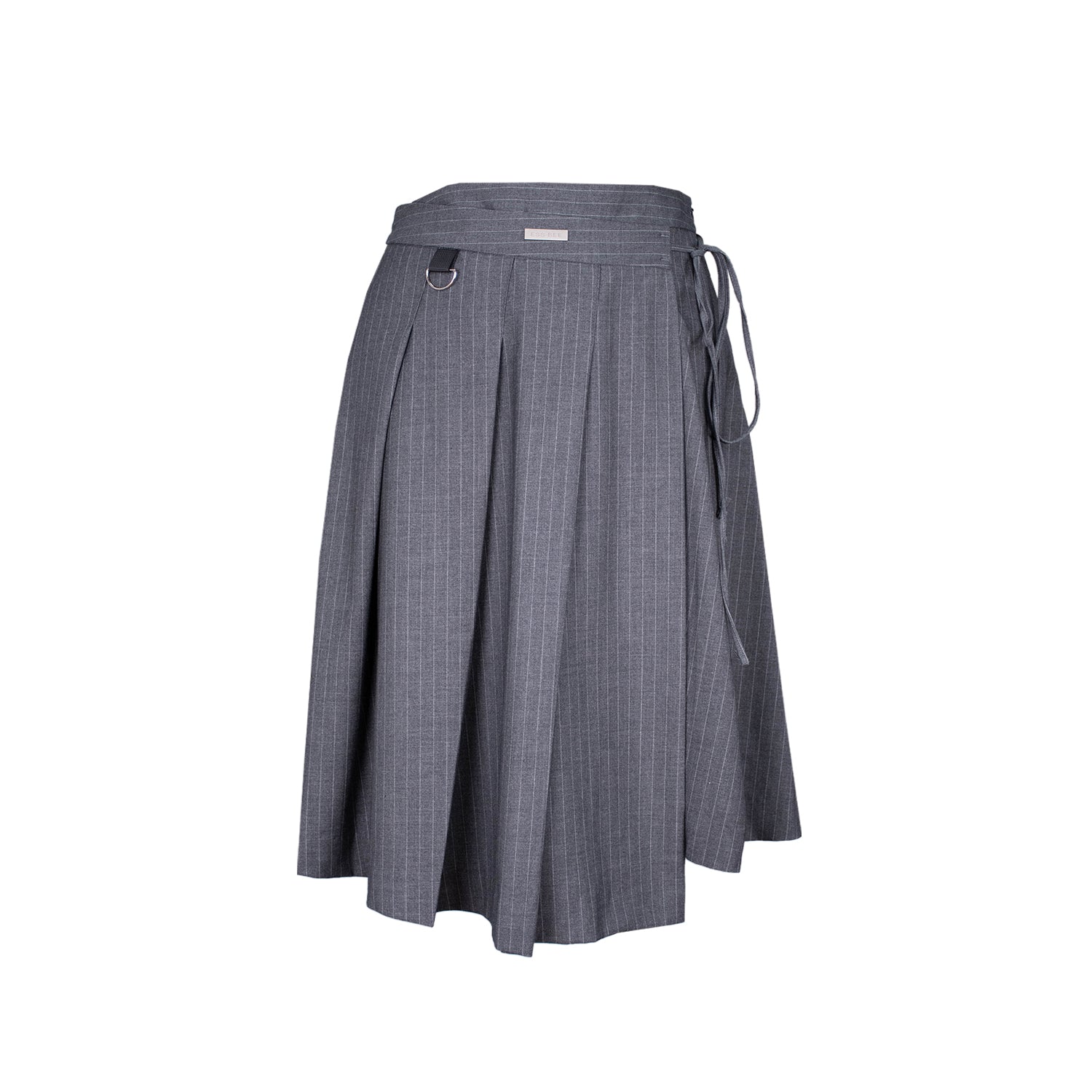 ESS.BEE - Pleated Skirt - Grey Pinstripe