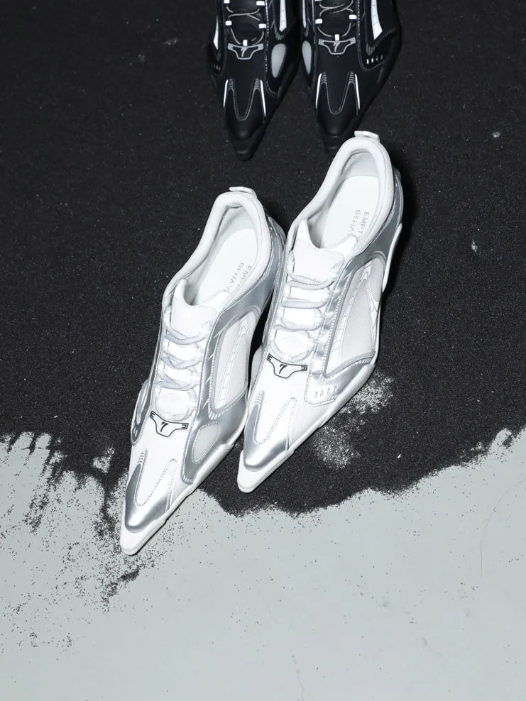 EMPTY BEHAVIOUR - Interstellar High Heel Sneaker - White/Silver