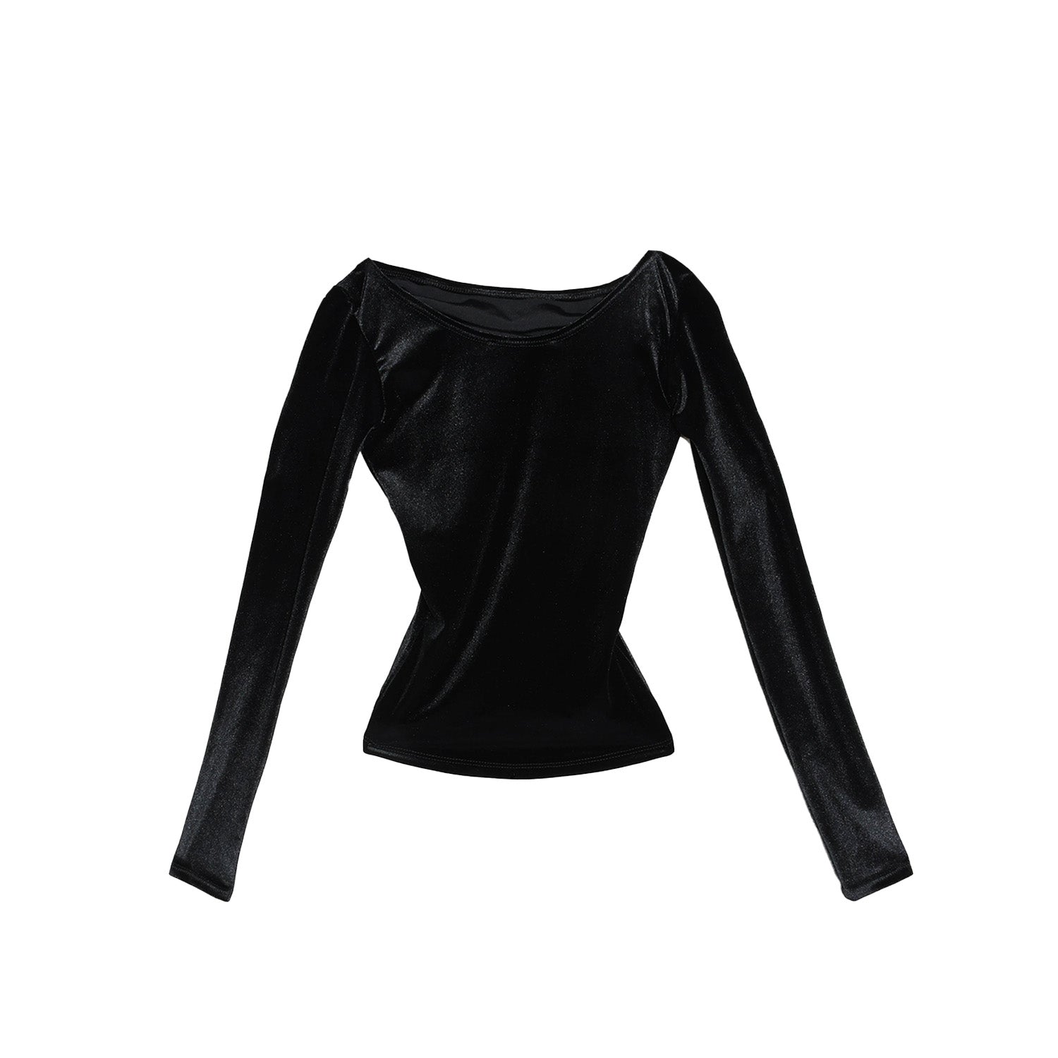 Emily Watson - Premium Velour Ruched Long Sleeve - Black