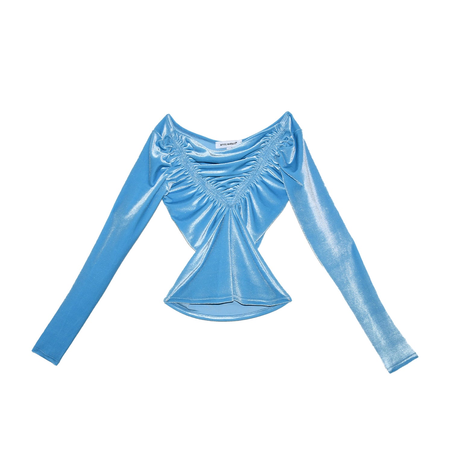 Emily Watson - Premium Velour Ruched Long Sleeve - Baby Blue