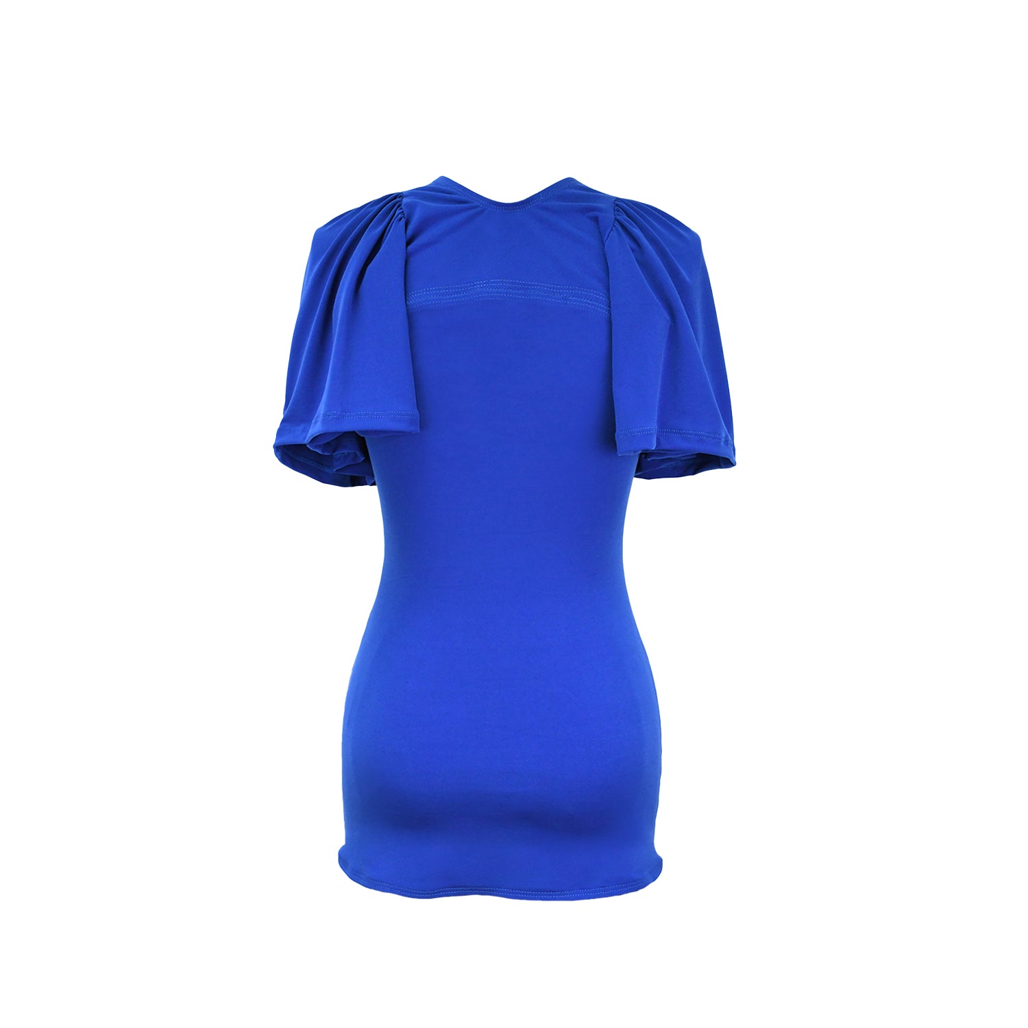 Emily Watson - Split Shoulder Flounce Blouse - Royal Blue