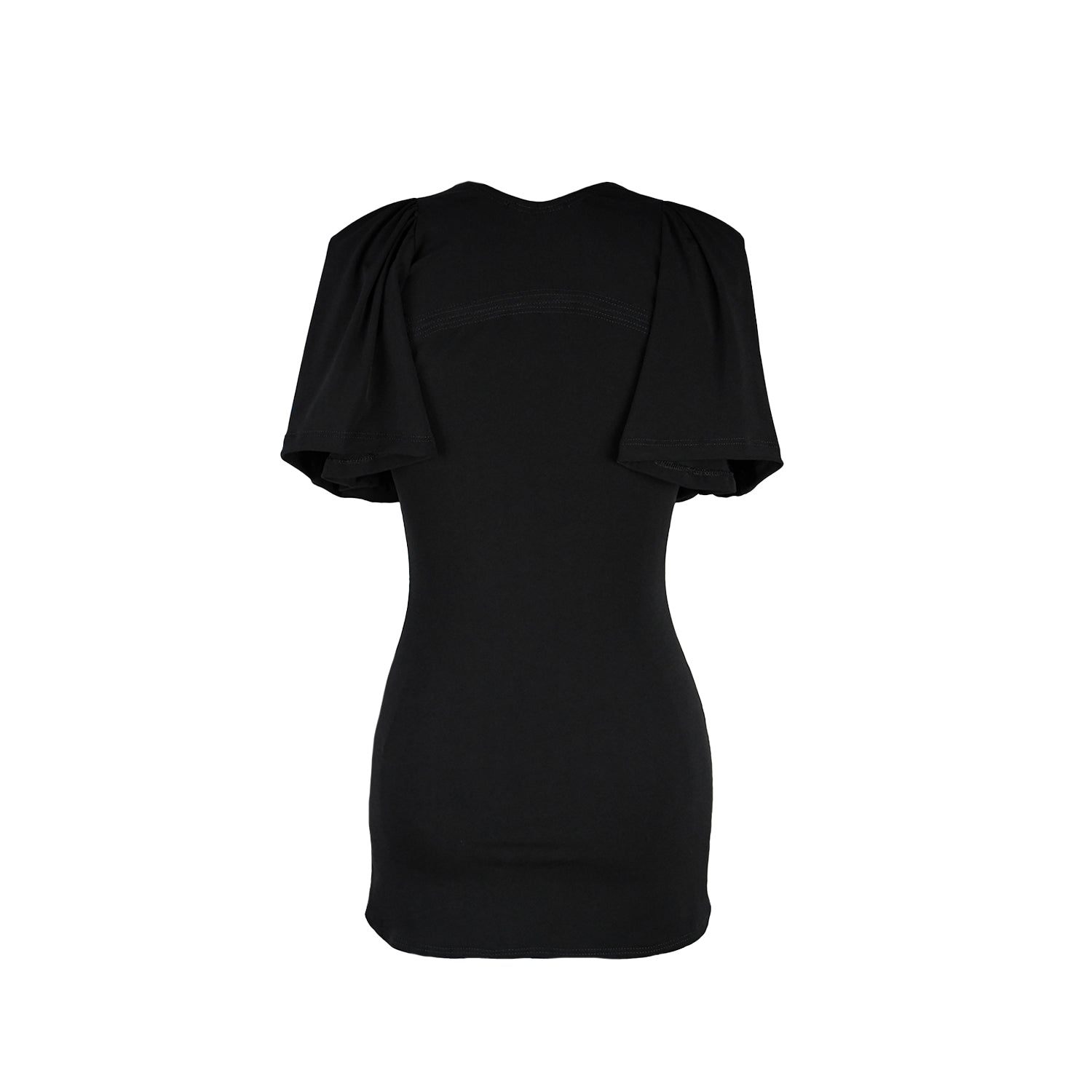 Emily Watson - Split Shoulder Flounce Blouse - Black