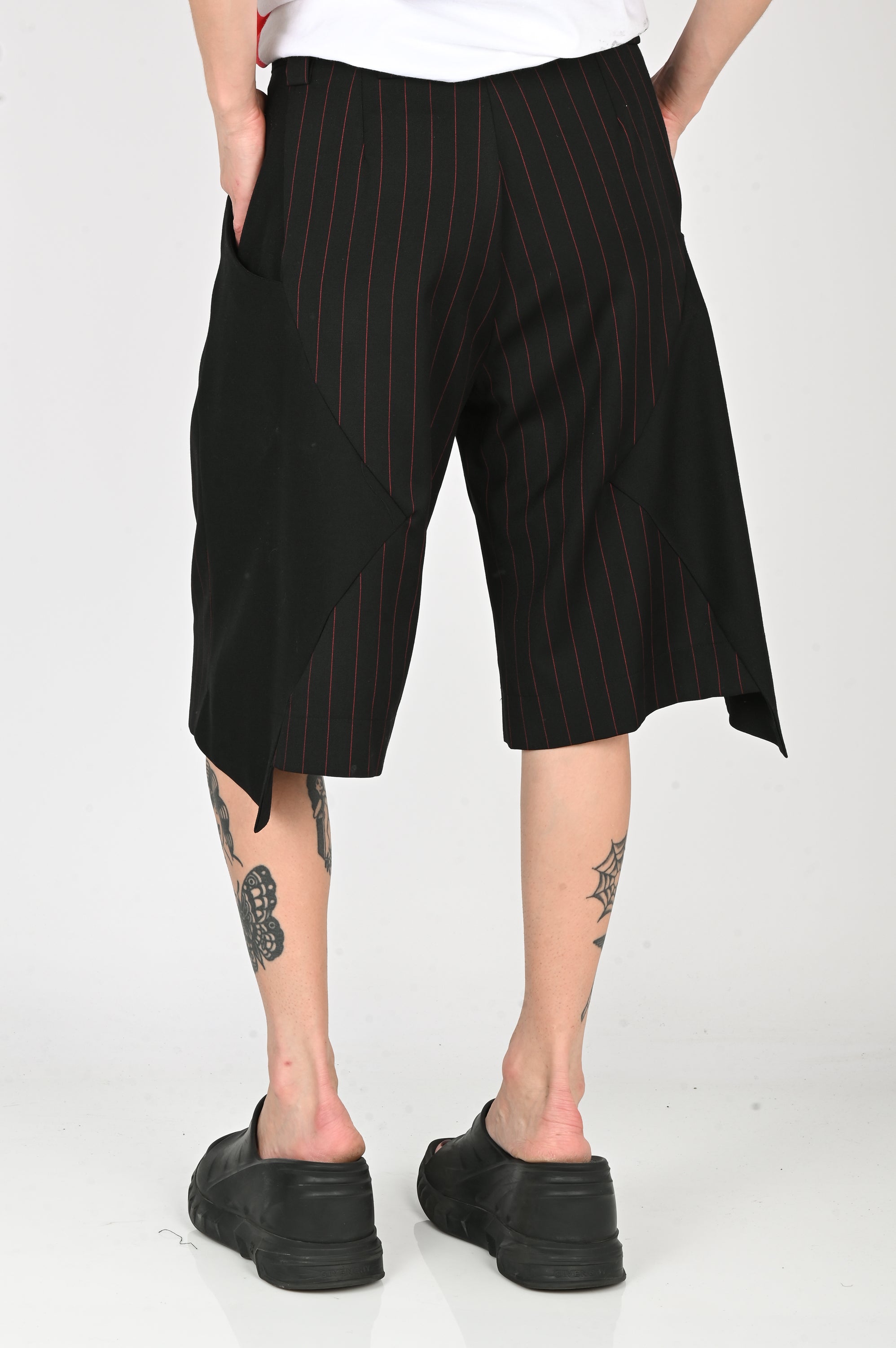 ASAU - Tux Bermuda Short - Red Pinstripe