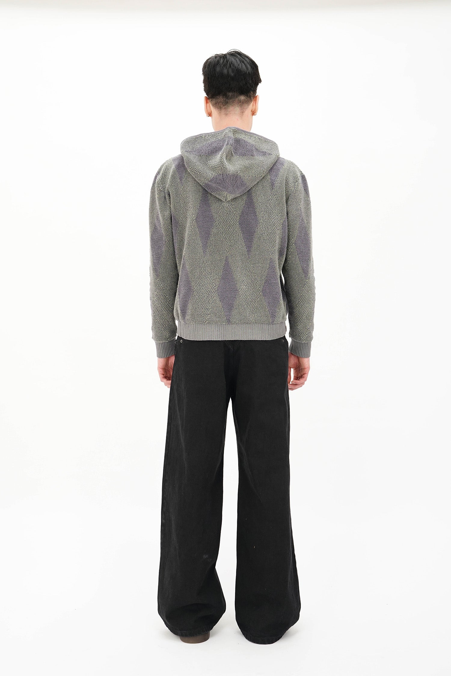 Isa Boulder - Small Argyle Towel Hoodie - Mint Whisper