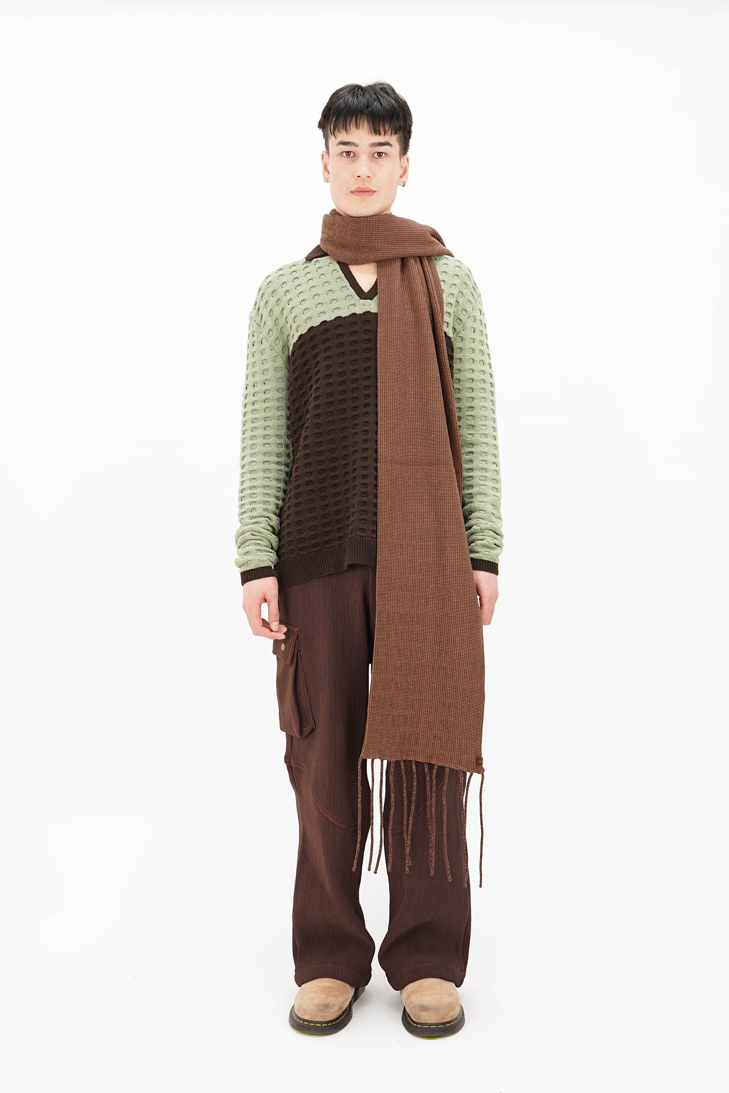 Isa Boulder - Illusion Scarf - Dark Brown