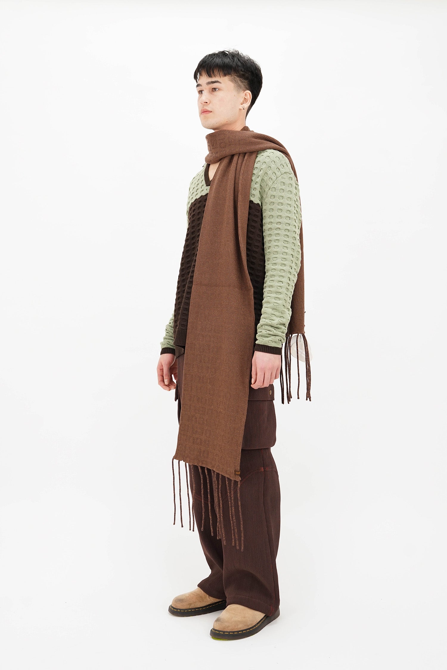 Isa Boulder - Illusion Scarf - Dark Brown