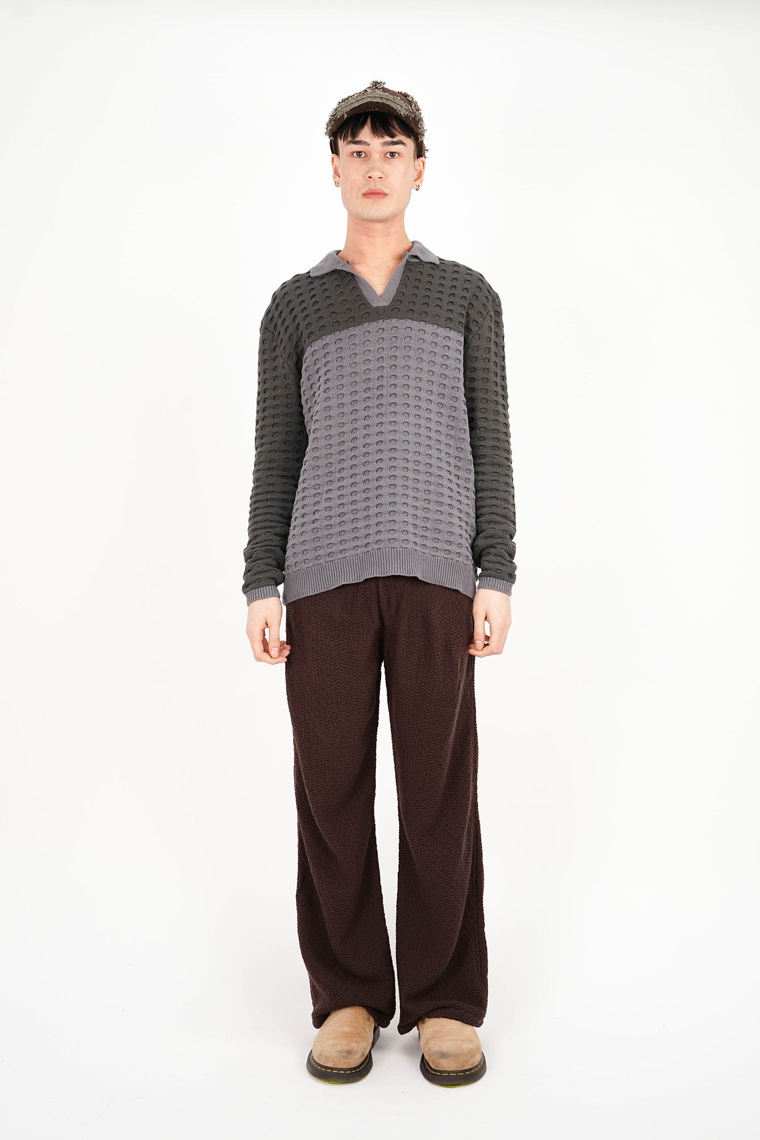 Isa Boulder - Chevron Trousers - Dark Brown