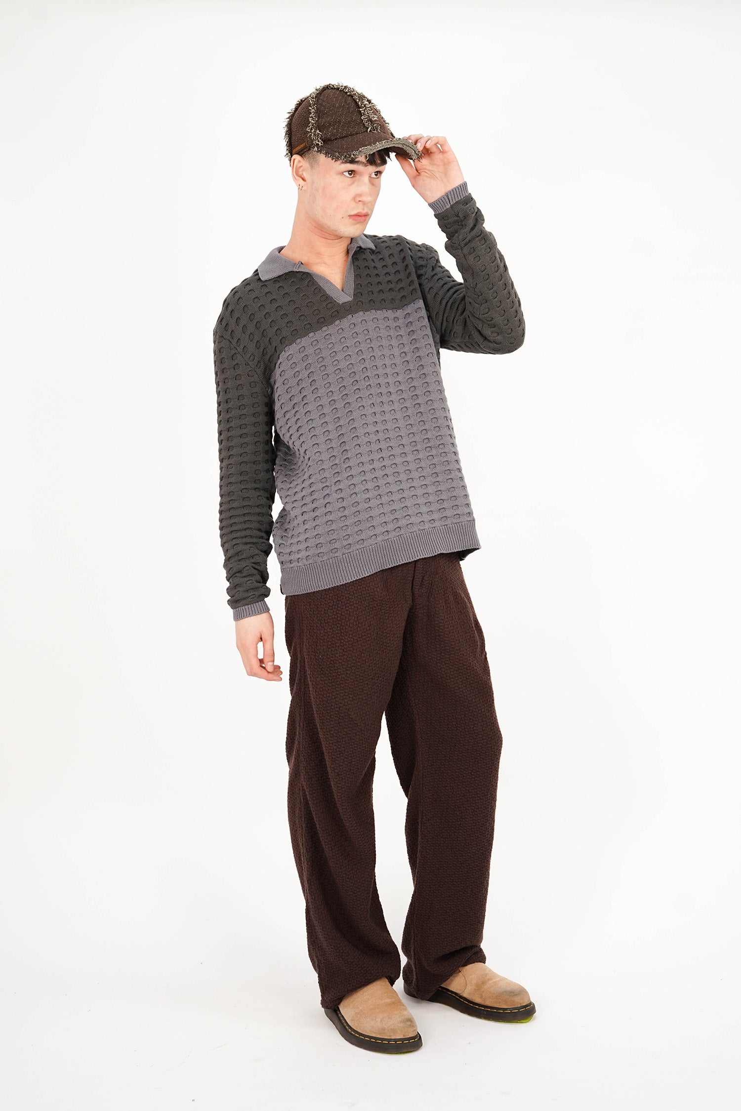 Isa Boulder - Chevron Trousers - Dark Brown