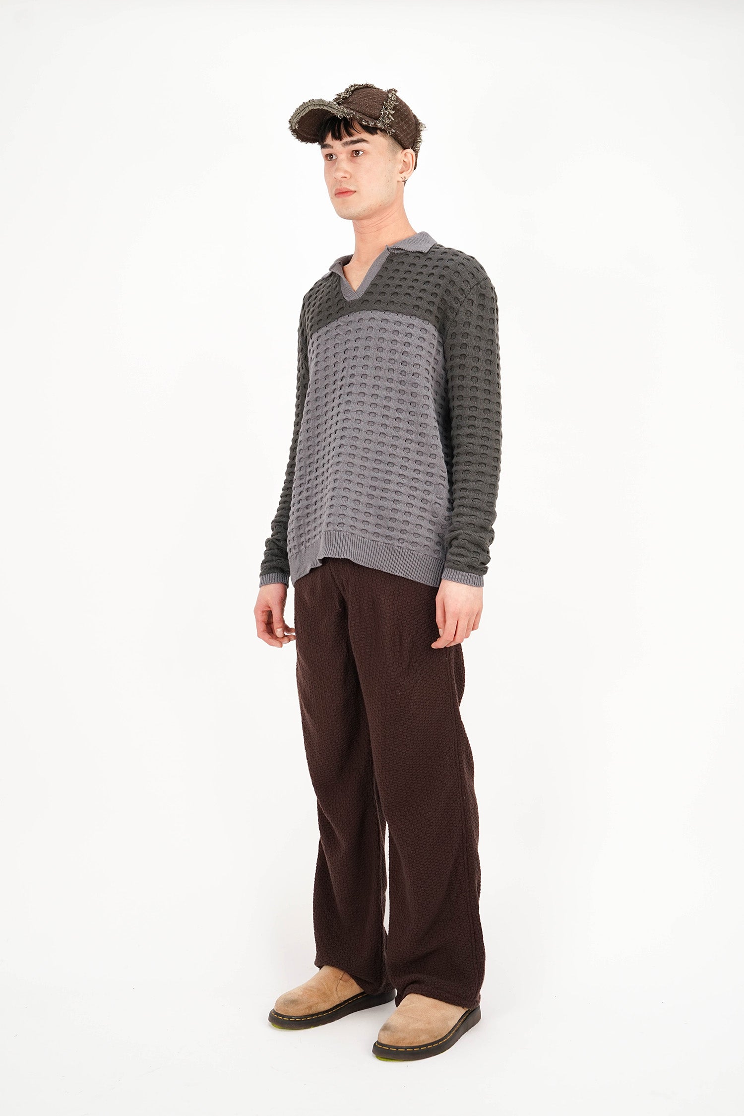 Isa Boulder - Chevron Trousers - Dark Brown