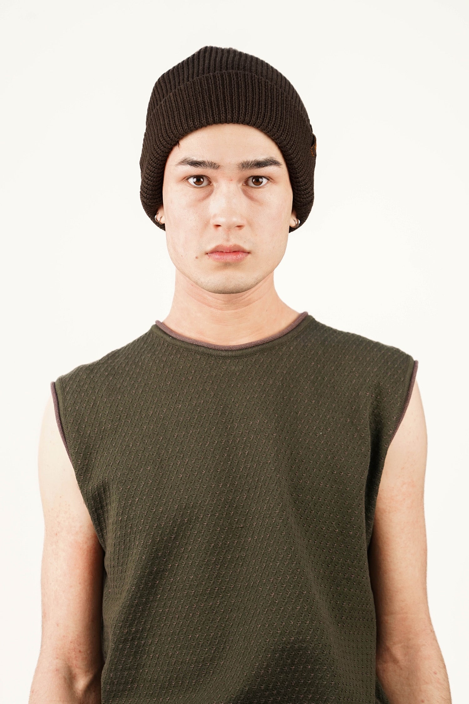 Isa Boulder - Half Milano Knit Beanie - Dark Brown