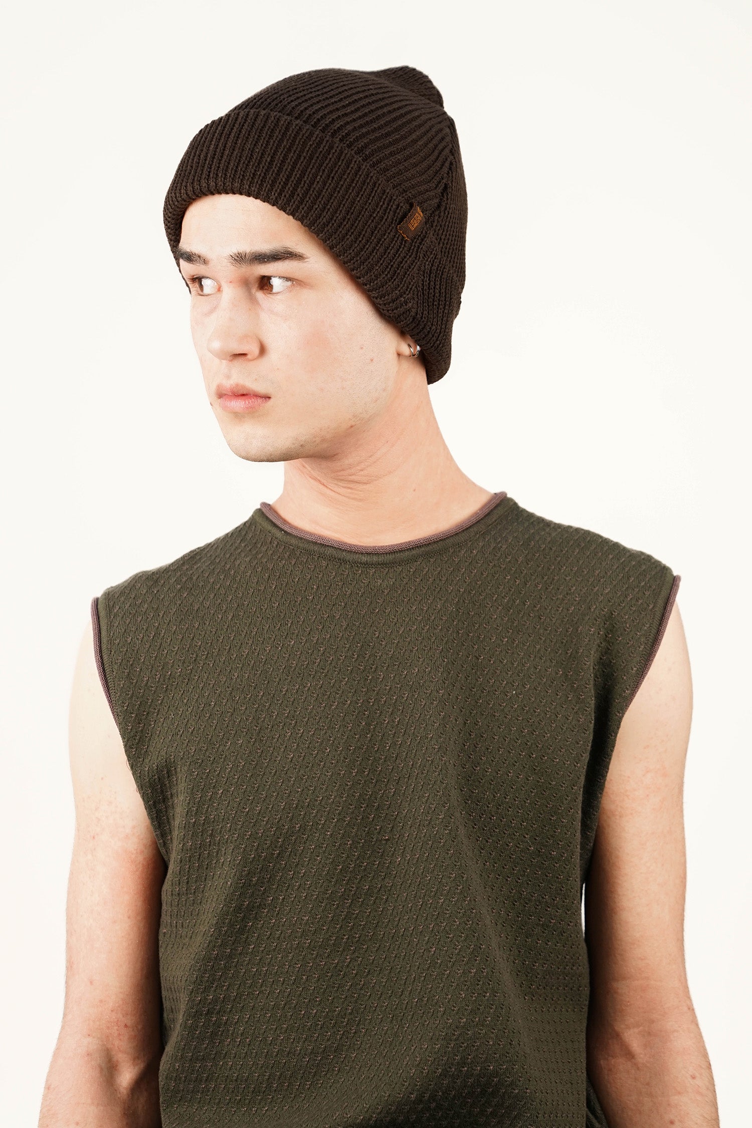 Isa Boulder - Half Milano Knit Beanie - Dark Brown