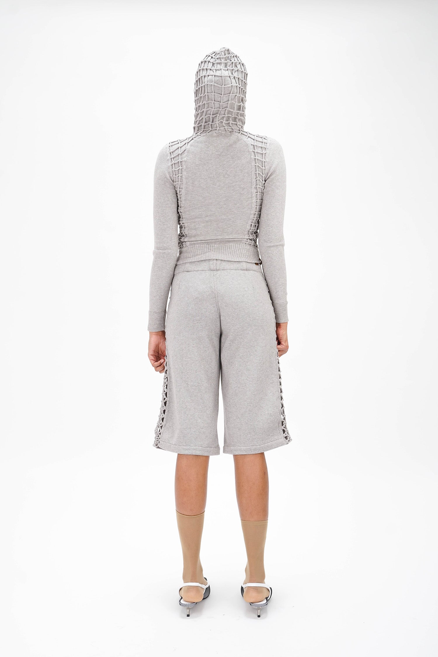 Isa Boulder - Overlap Macramist Hoodie - Light Grey