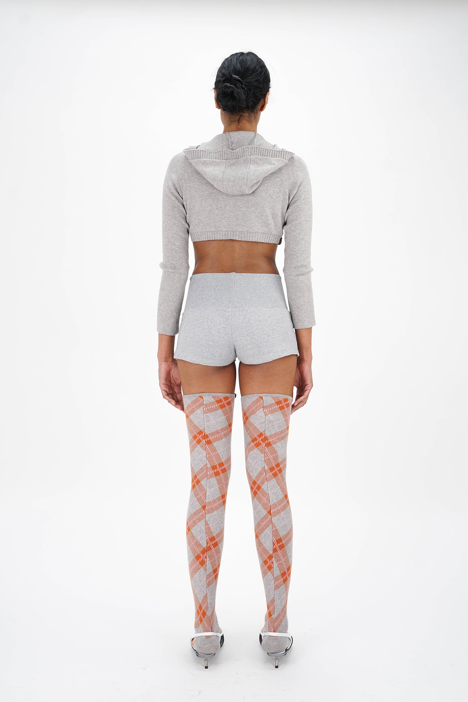 Isa Boulder - Tartan High Sock - Ginger/Grey