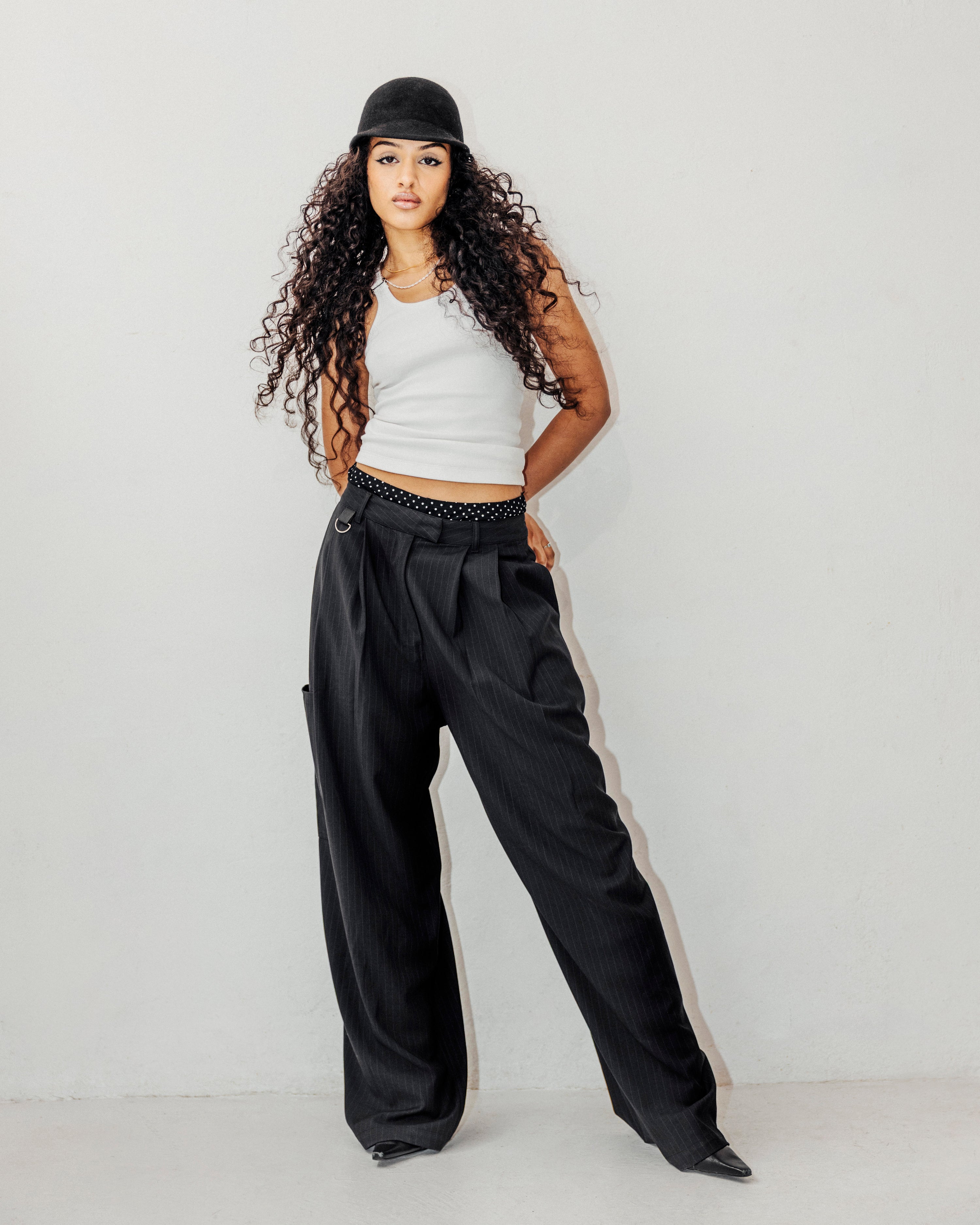 ESS.BEE - Pinstripe Trouser - Black