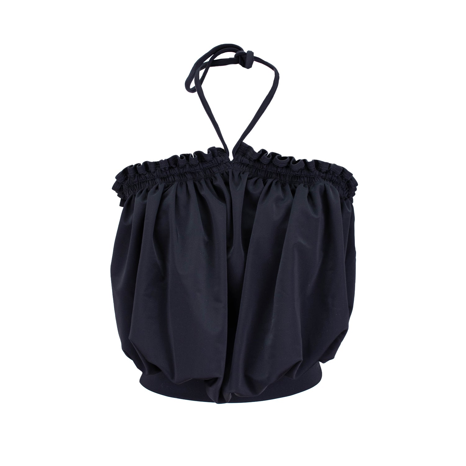 Emily Watson - Frilly Gathered Top - Black