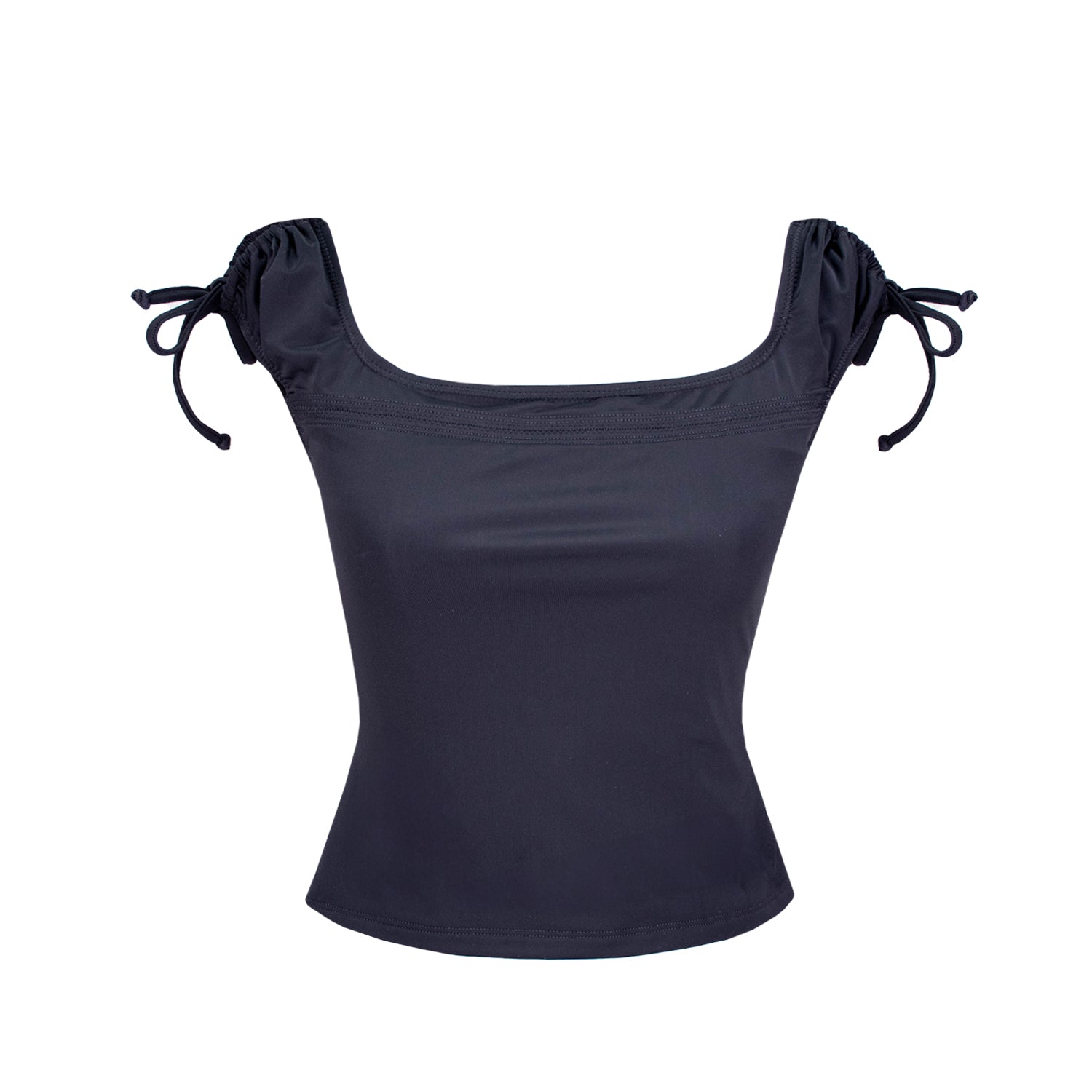 Emily Watson - Scooped Tie Up Blouse - Black