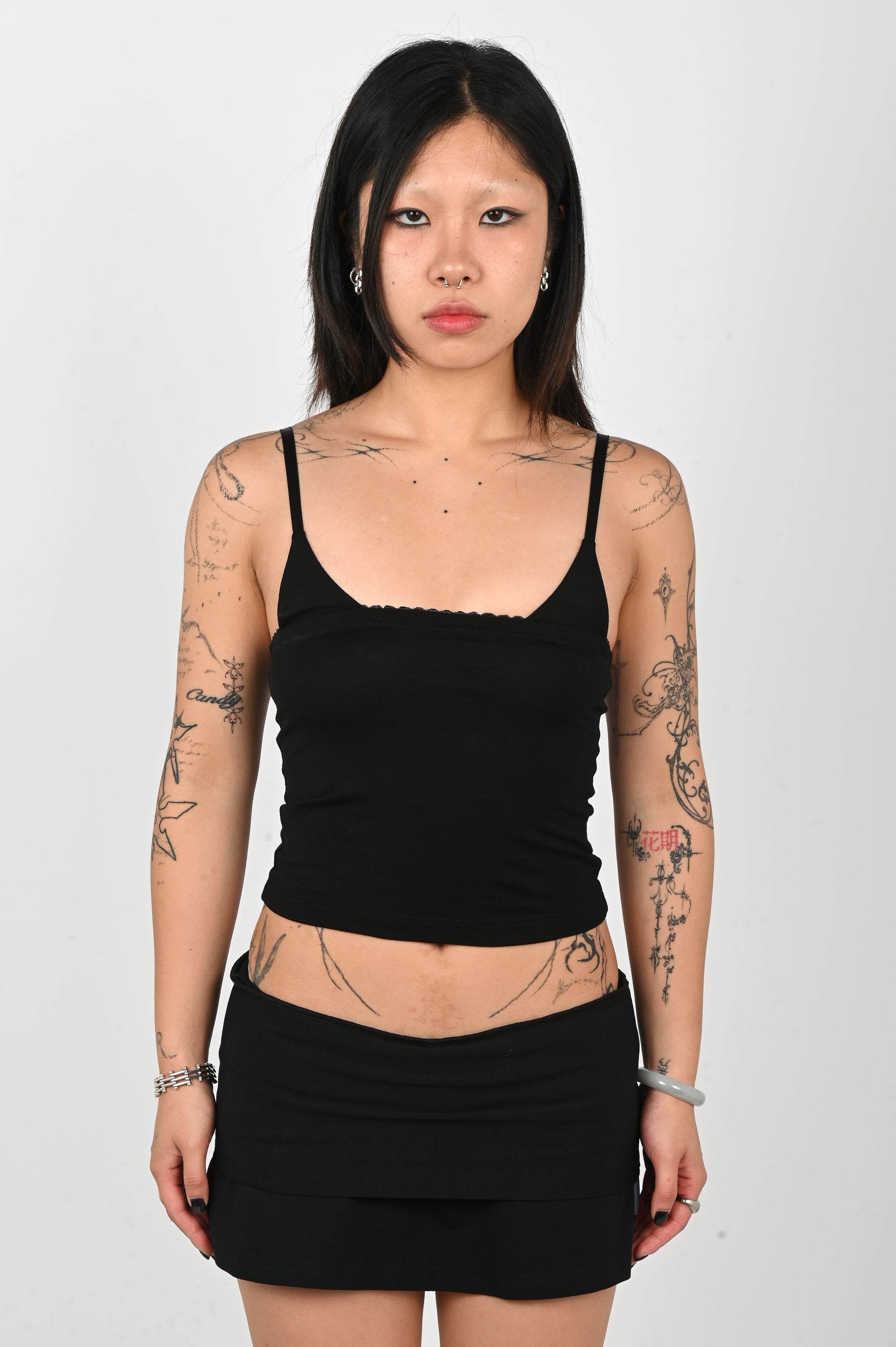 Club Venus - Lingerie Garter Camisole - Black