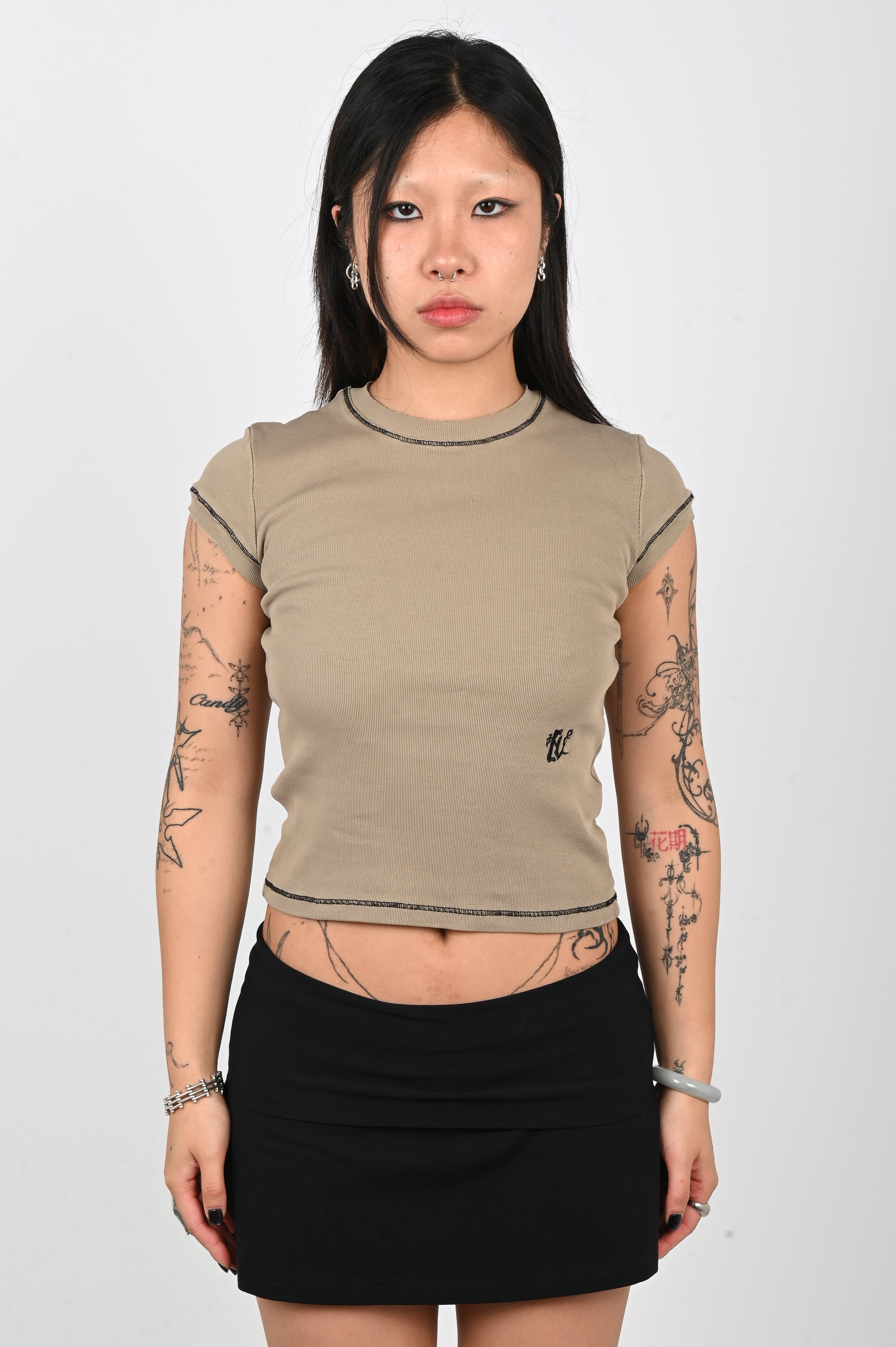 Club Venus - Monogram Micro Tee - Greige