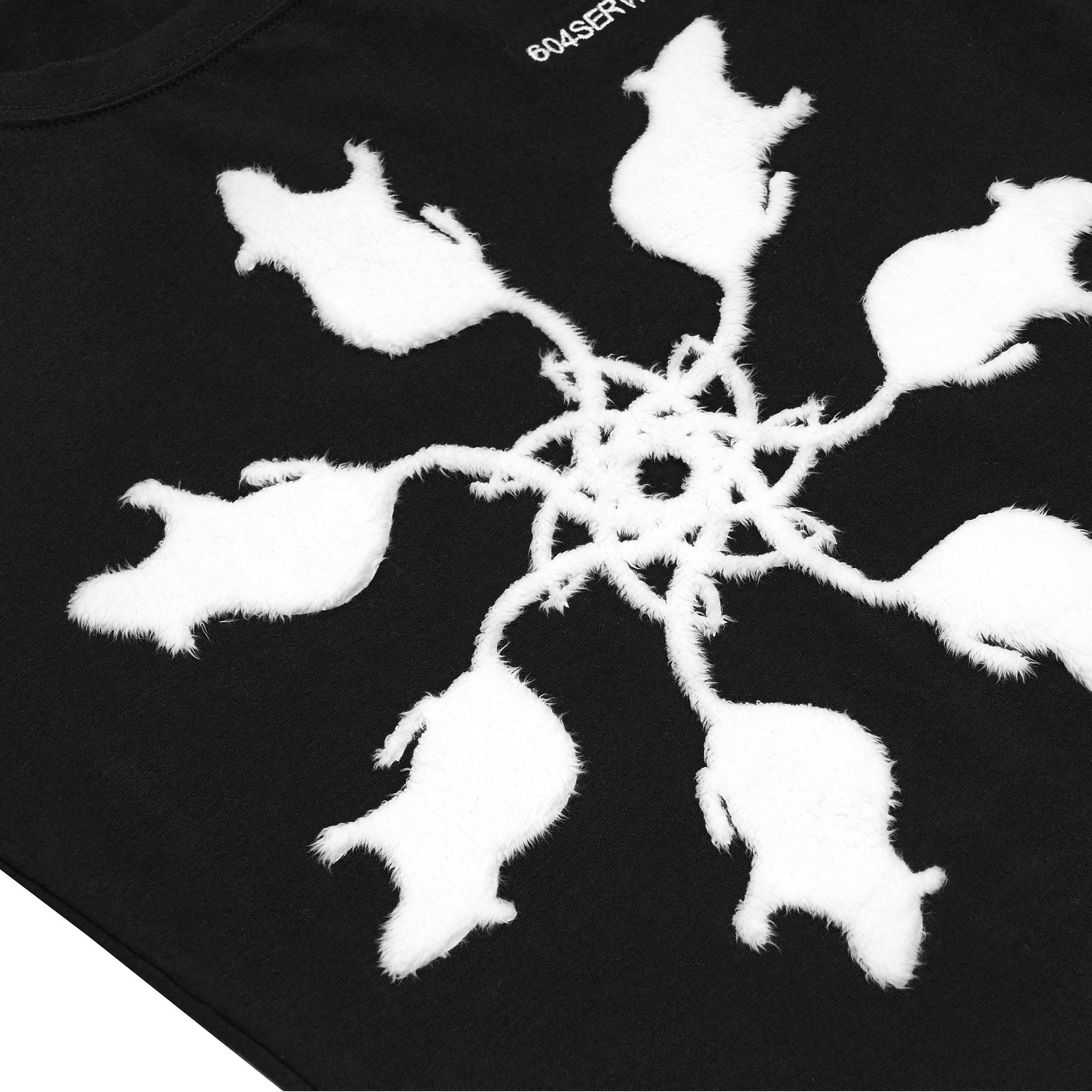 604SERVICE - Furry Rat Slim Tee Shirt - Black