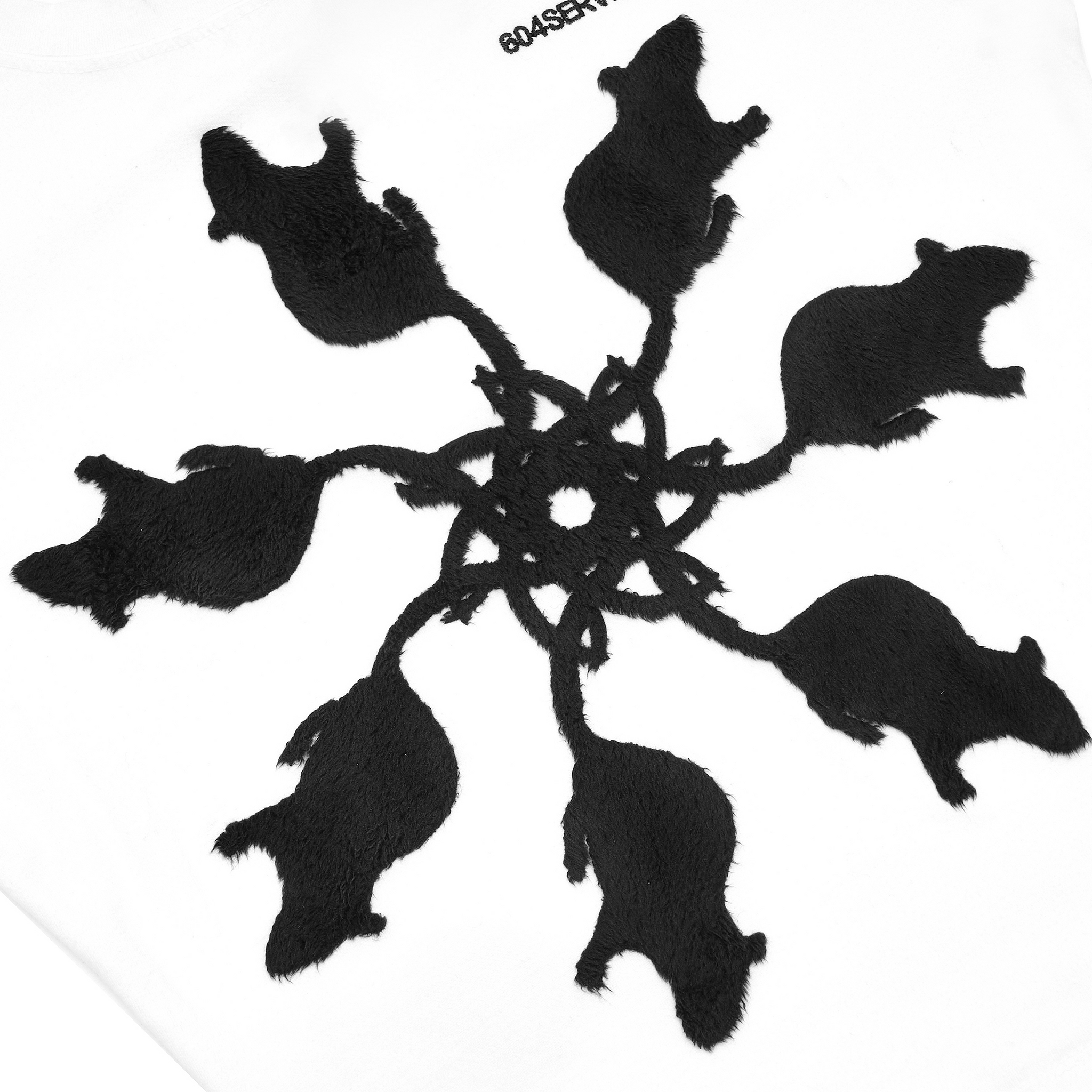 604SERVICE - Furry Rat Slim Tee Shirt - White