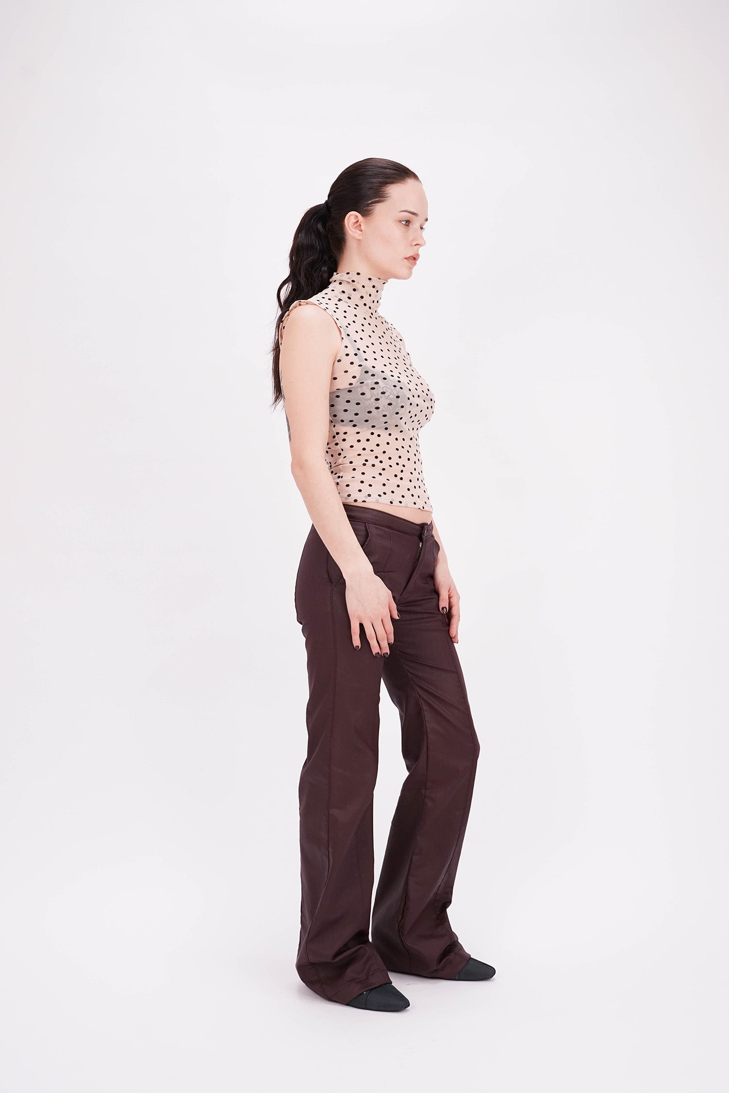EMPATH - Polka Dot Mesh Tank - Nude