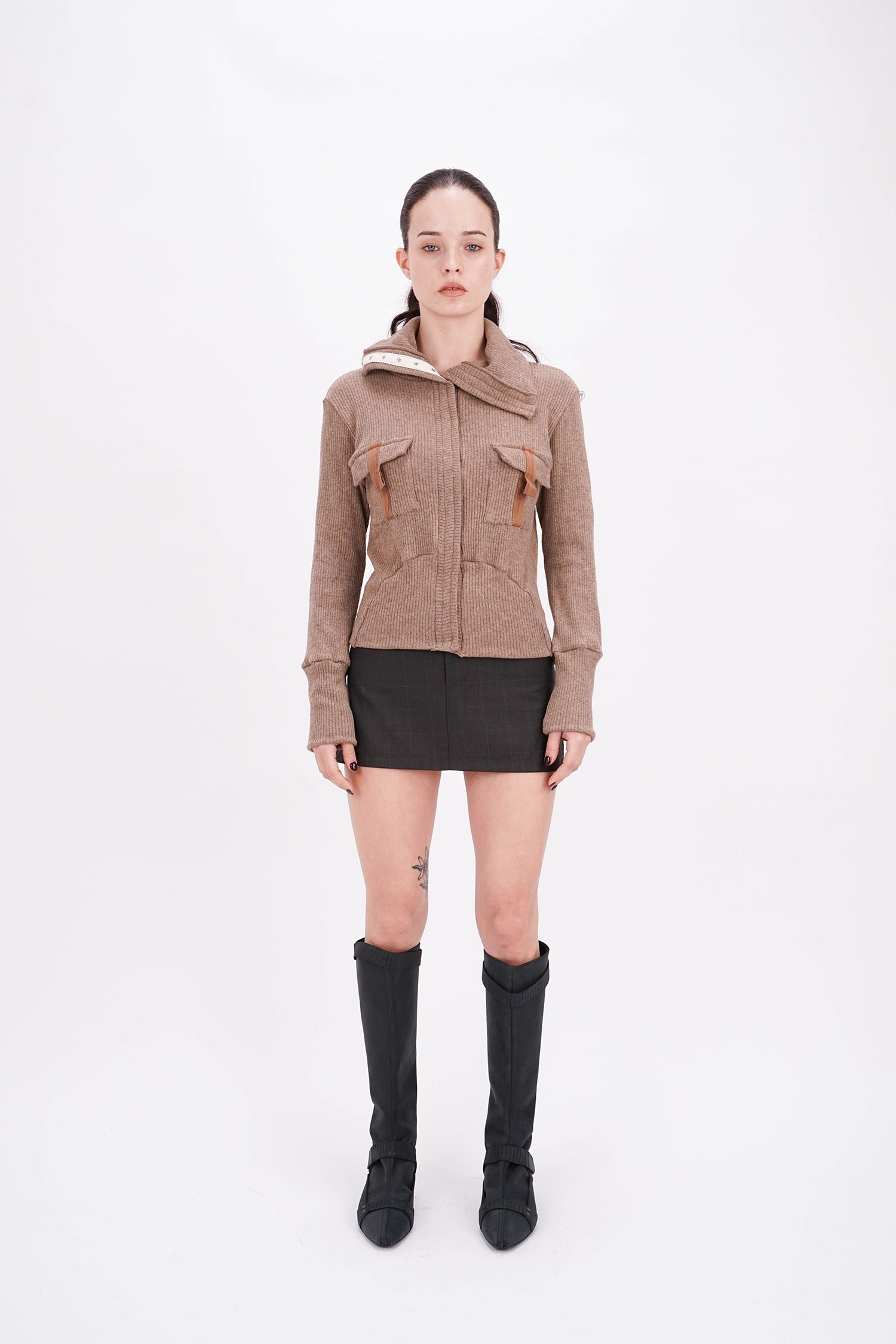 L.H - Cargo Cardigan - Brown Marle